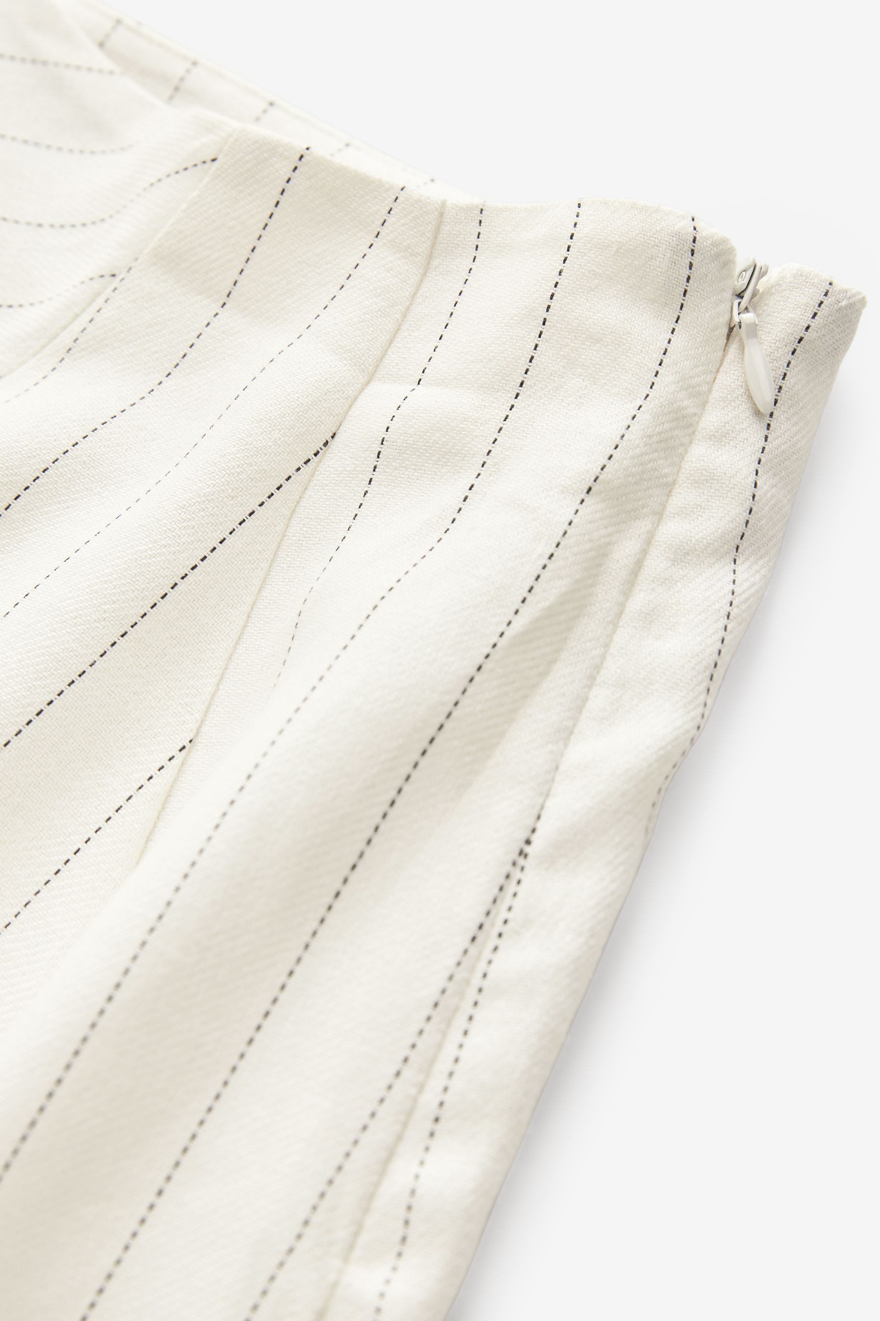 Next Midirock Gestreifter, asymmetrischer Midirock mit Leinen (1-tlg)