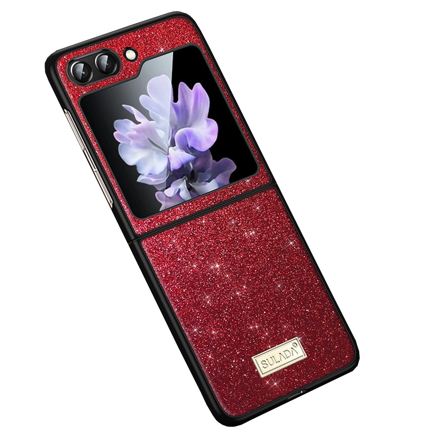 Wigento Handyhülle Für Samsung Galaxy Z Flip7 FE / Flip6 5G Design TPU Hülle, TPU + Leder Schutzhülle mit präzisen Ausschnitten