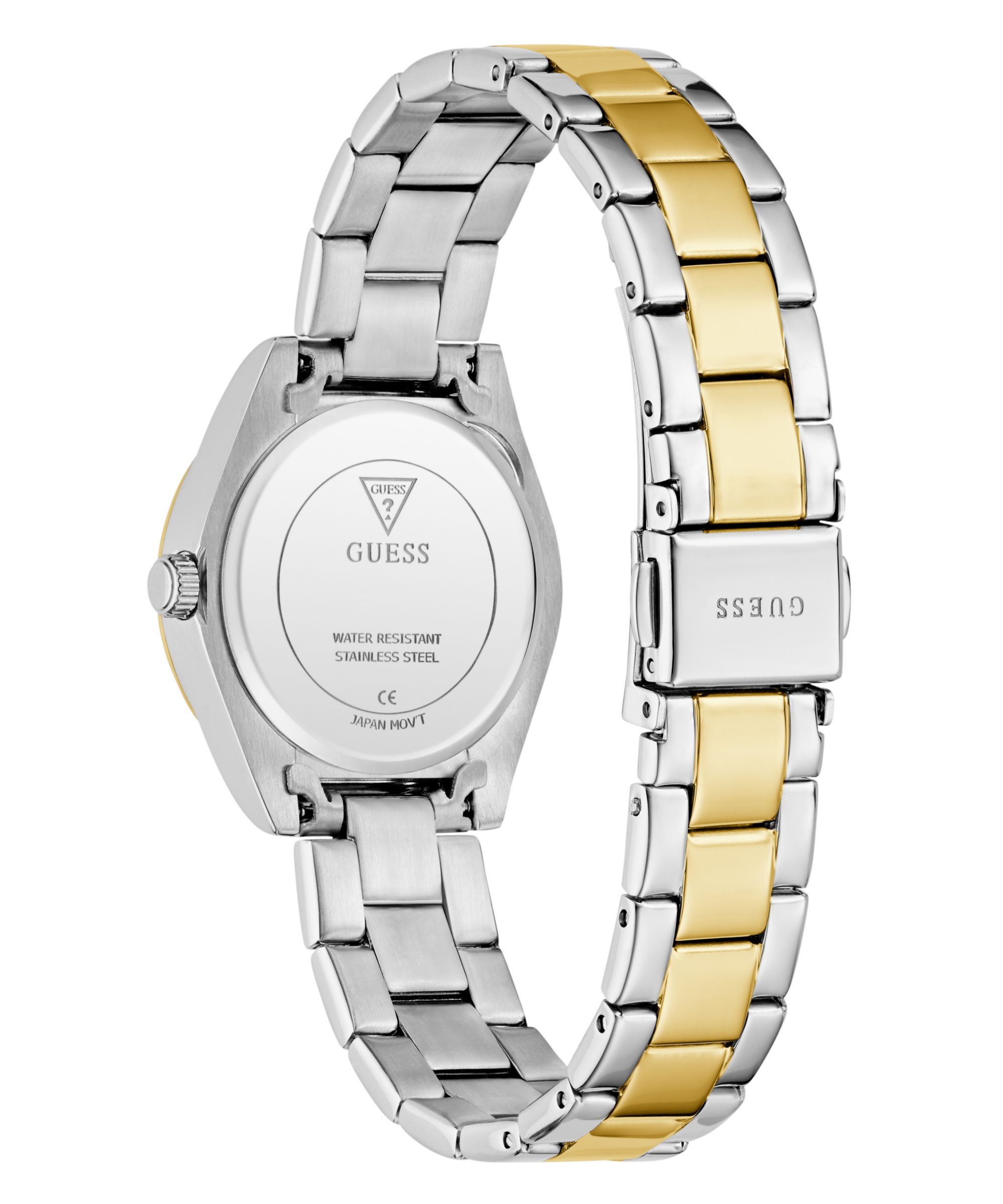 Guess Quarzuhr MINI LUNA GW0841L8, Armbanduhr, Damenuhr, Edelstahlarmband, Kristallsteine