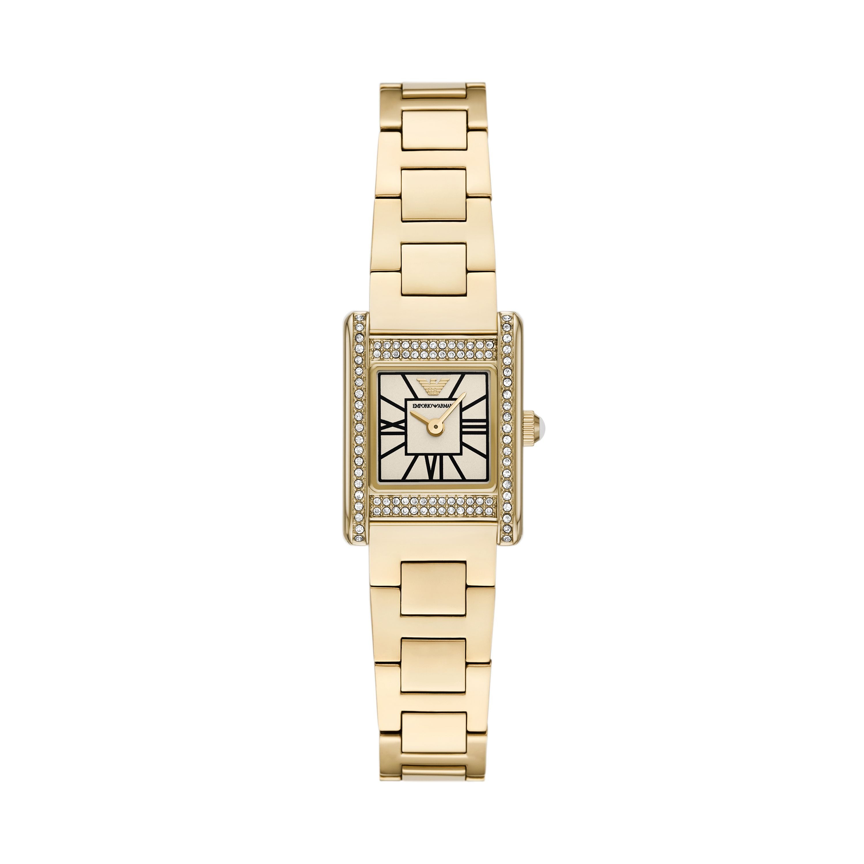 Emporio Armani Quarzuhr AR11795, Armbanduhr, Damenuhr, Edelstahlarmband, analog, Glassteine