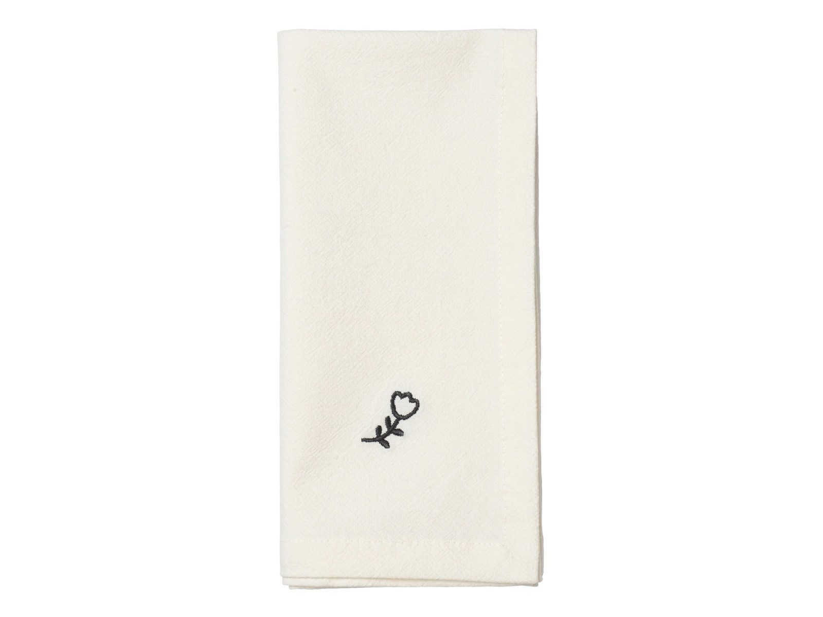 Broste Copenhagen Stoffserviette Mai Stoffserviette black/off white 45x45cm (1 Stück)