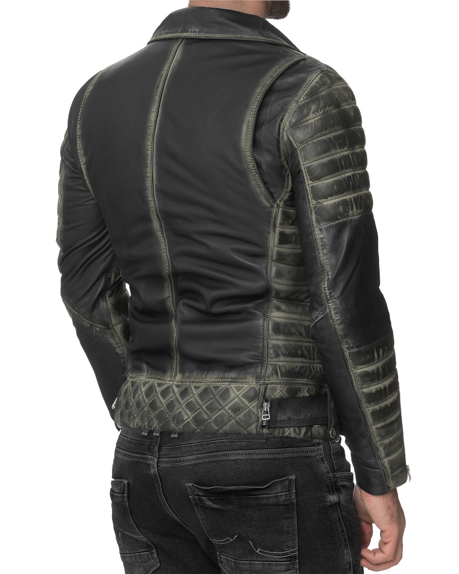Reichstadt Lederjacke Herren Echtleder-und Kunstleder Jacke günstig online kaufen