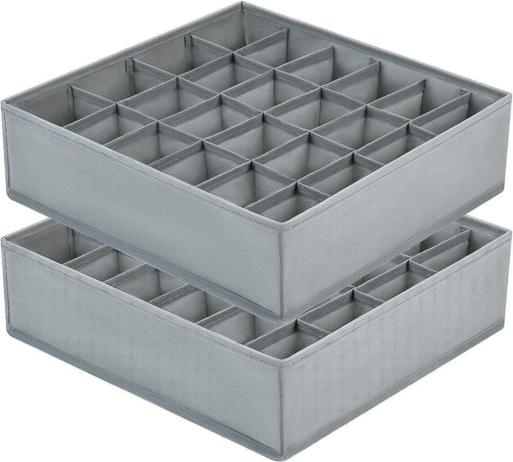 FELIXLEO Aufbewahrungsbox 2 Aufbewahrungsboxen mit 24 Fächern für Socken und Unterwäsche (6 St)