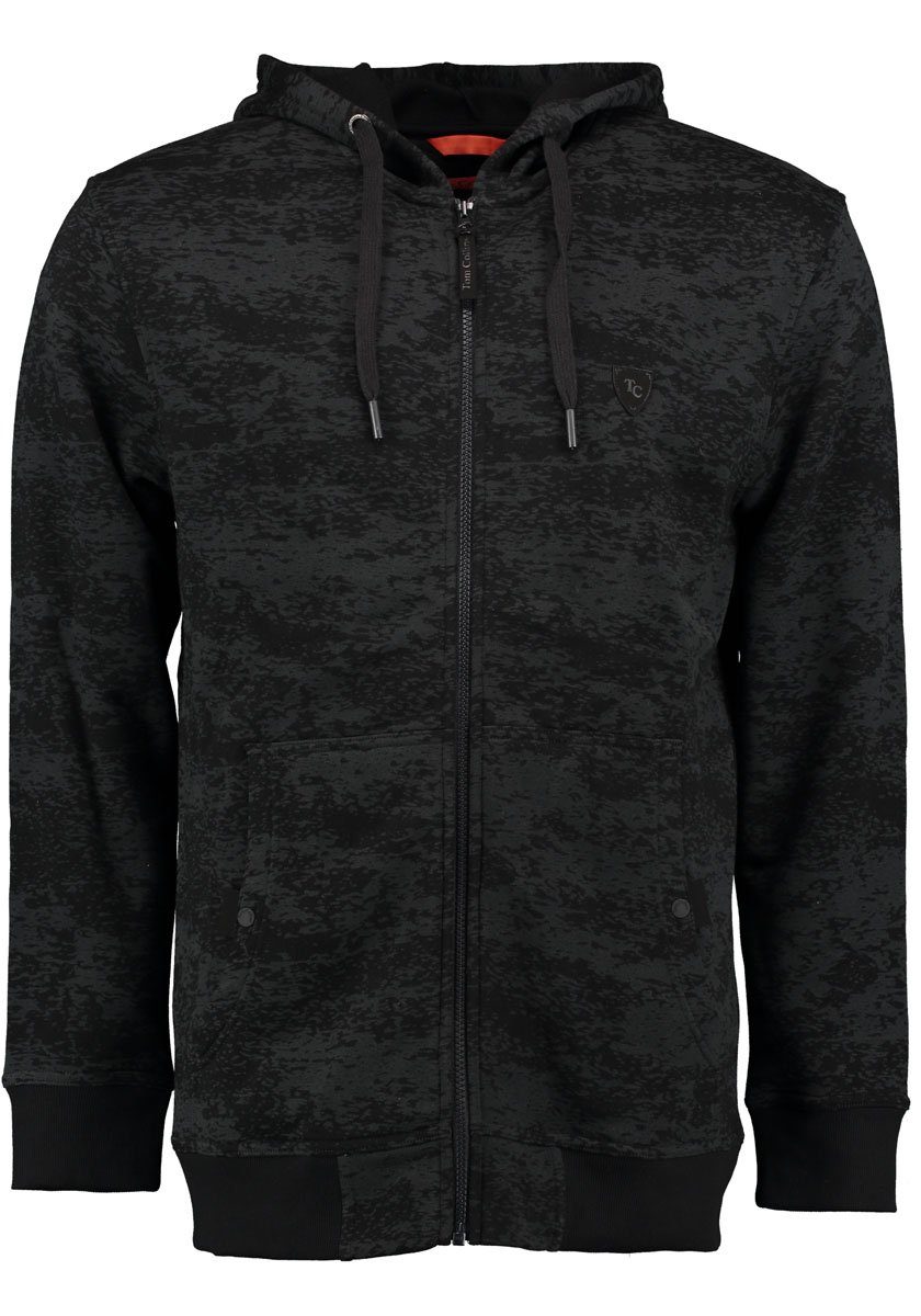 Tom Collins Sweatjacke Dutolo Herren Sweatjacke mit Kapuze und Kängerutaschen schwarz