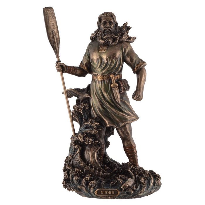 Vogler direct Gmbh Dekofigur Njörd germanischer Gott des Windes und der Meere - by Veronese von Hand bronziert LxBxH: ca. 15x10x27cm