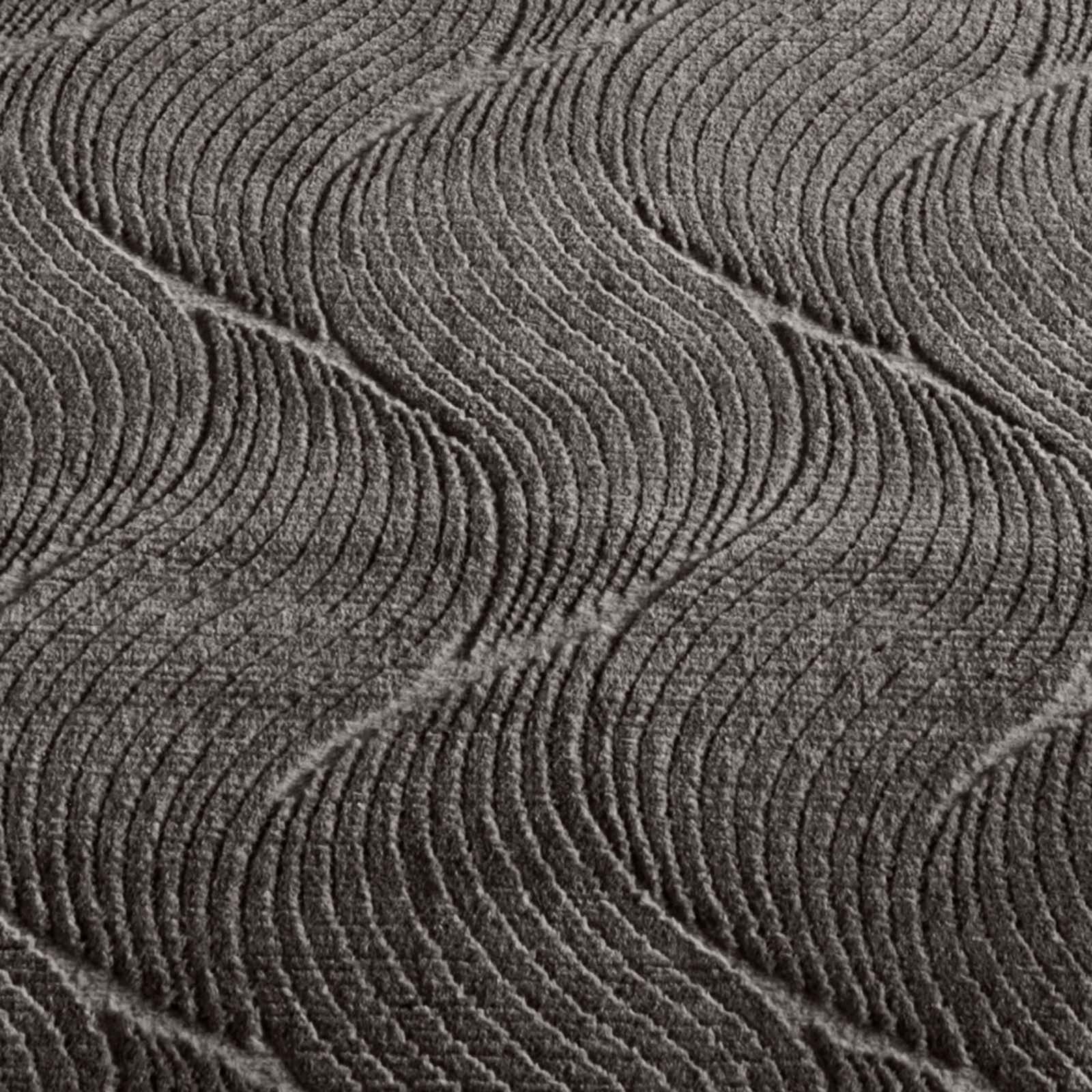 TaraCarpet Teppich TaraCarpet Homestyle 392 Shell, rund, Höhe: 10 mm, Felloptik hoch-tief weich waschbar Düne anthrazit 80x80 rund