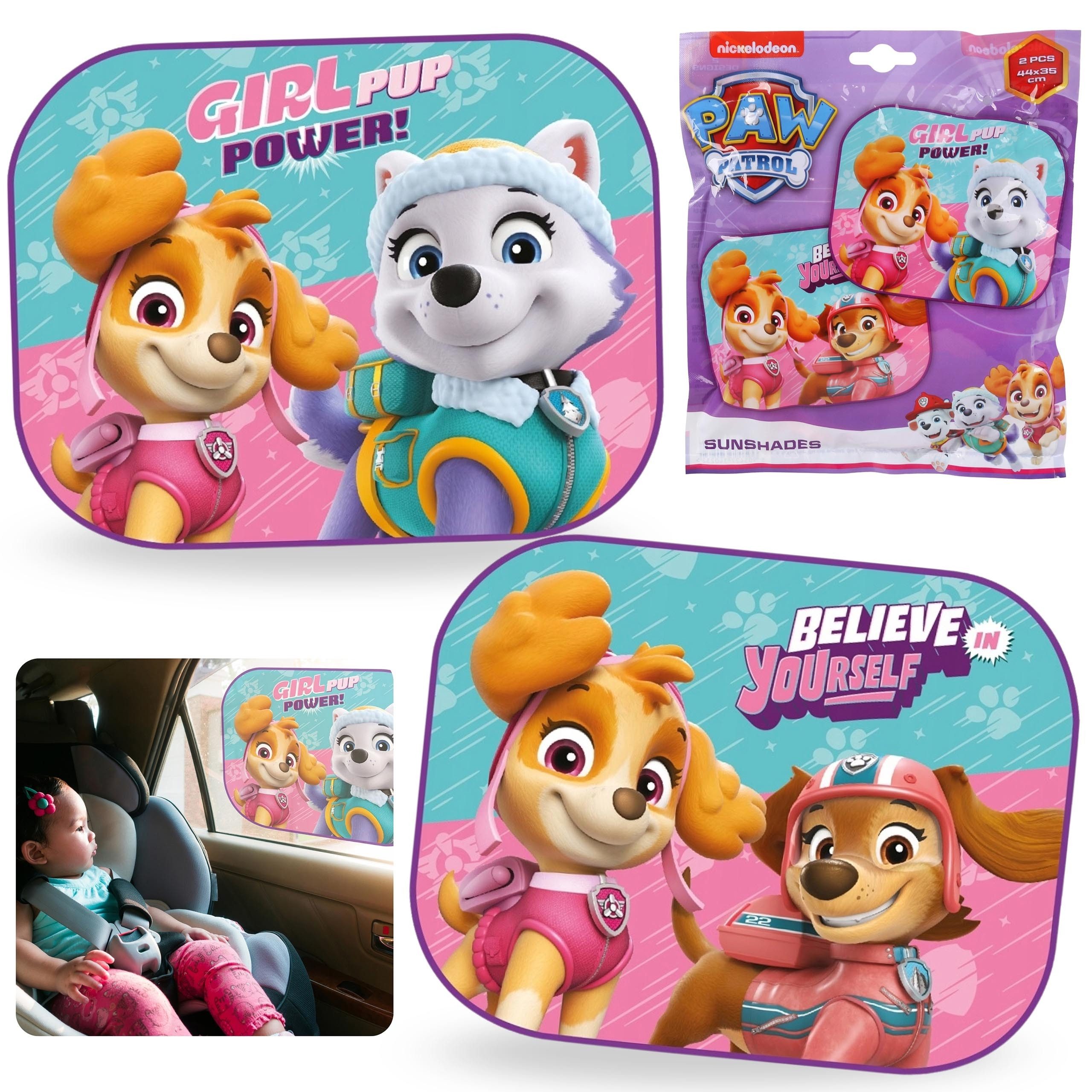 PAW PATROL Autosonnenschutz Paw Patrol Autosonnenschutz für Kinder, Mädchen, 2 Stück 44x35 cm