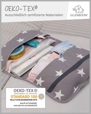 ULLENBOOM ® Windeltasche Windeltasche für unterwegs Rosa Grau (Made in EU), Windeletui, Wickeltasche für bis zu 3 Windeln, Feuchttücher & weiteres Zubehör
