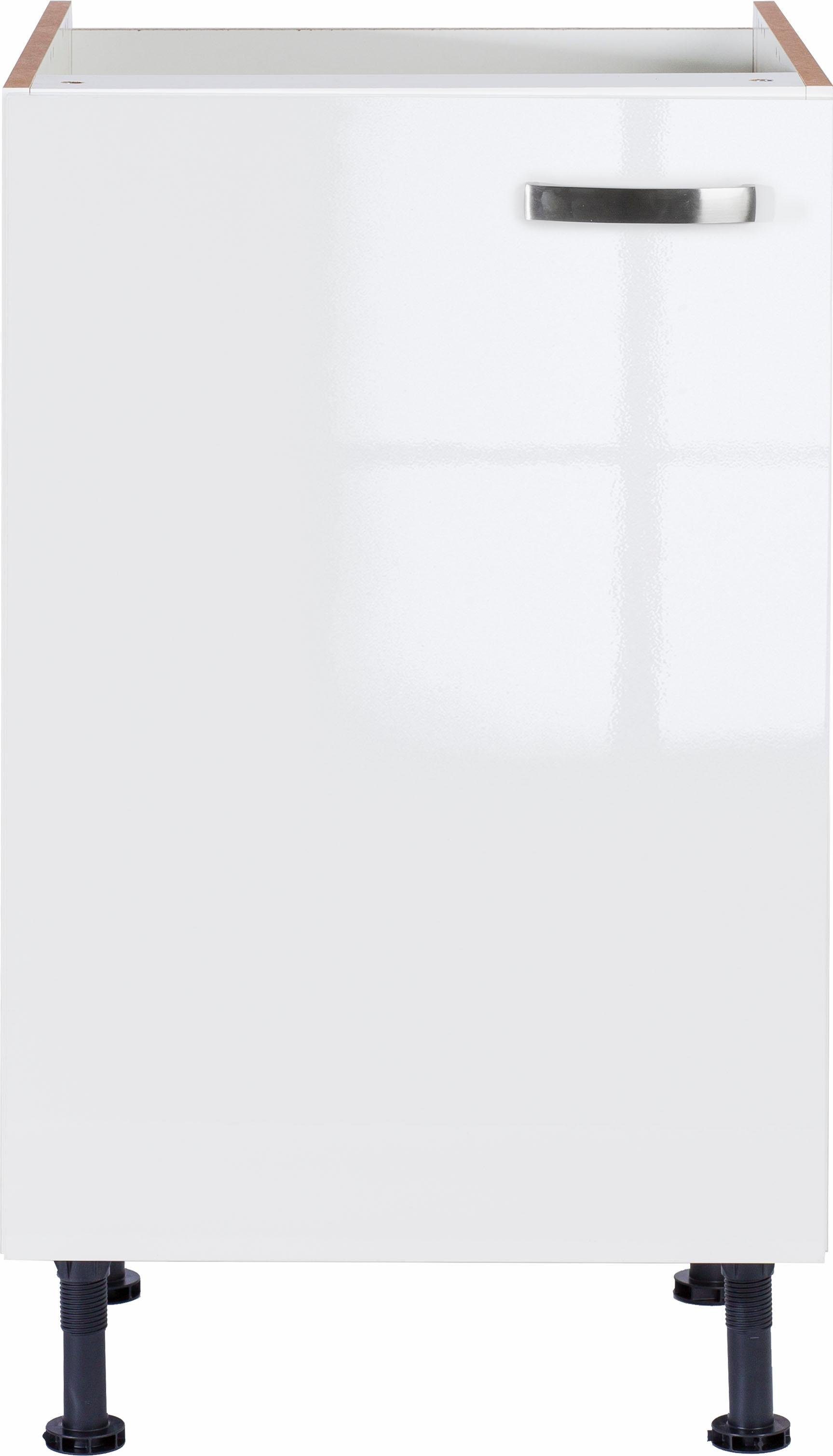 OPTIFIT Spülenschrank weiß 50 Breite | weiß cm Cara Glanz/weiß