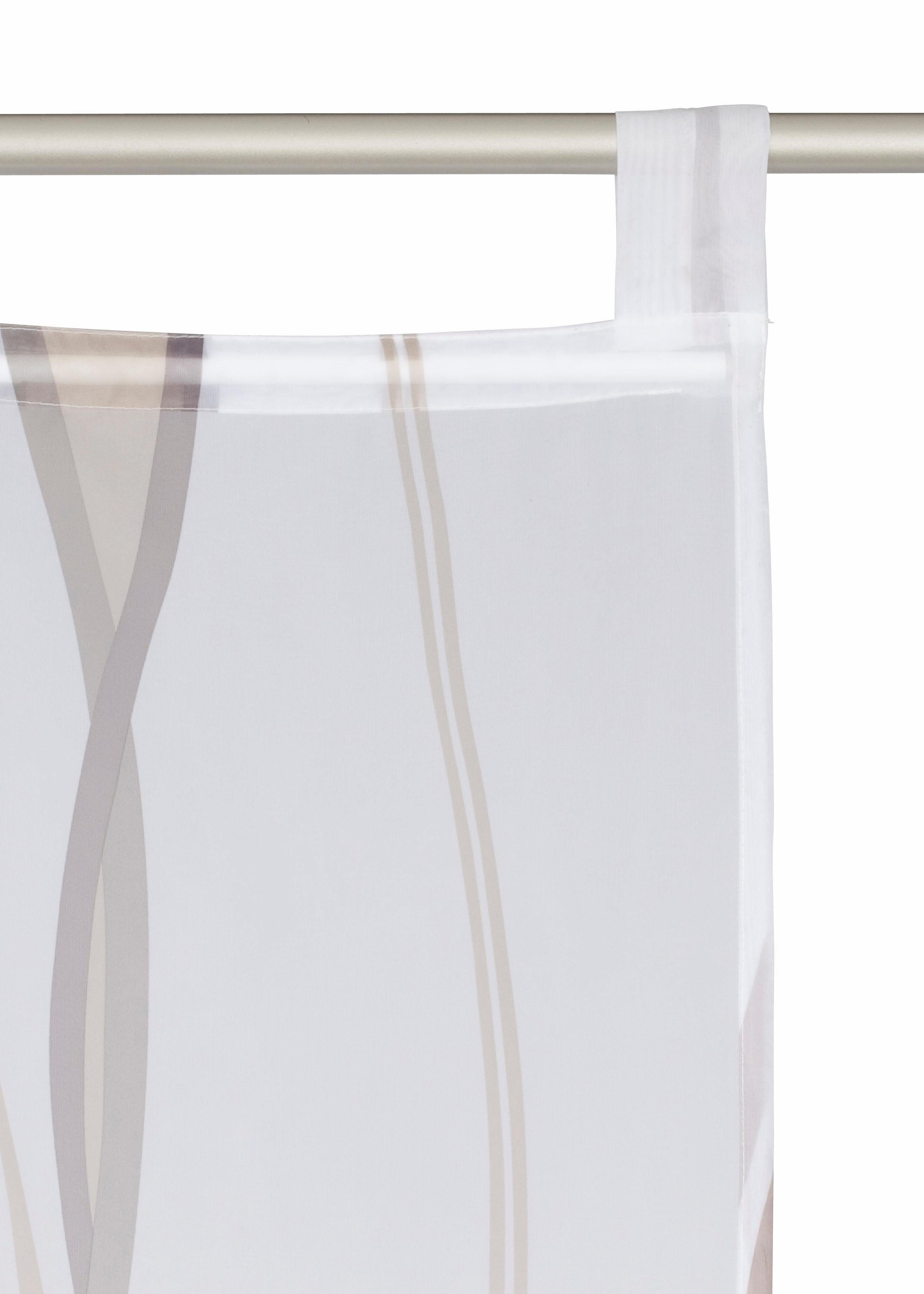 OTTO home Schiebegardine Dimona (2 St), Schlaufen, transparent, Voile, 2er-Set, Fertiggardine, inkl. Beschwerungsstange, Wellen