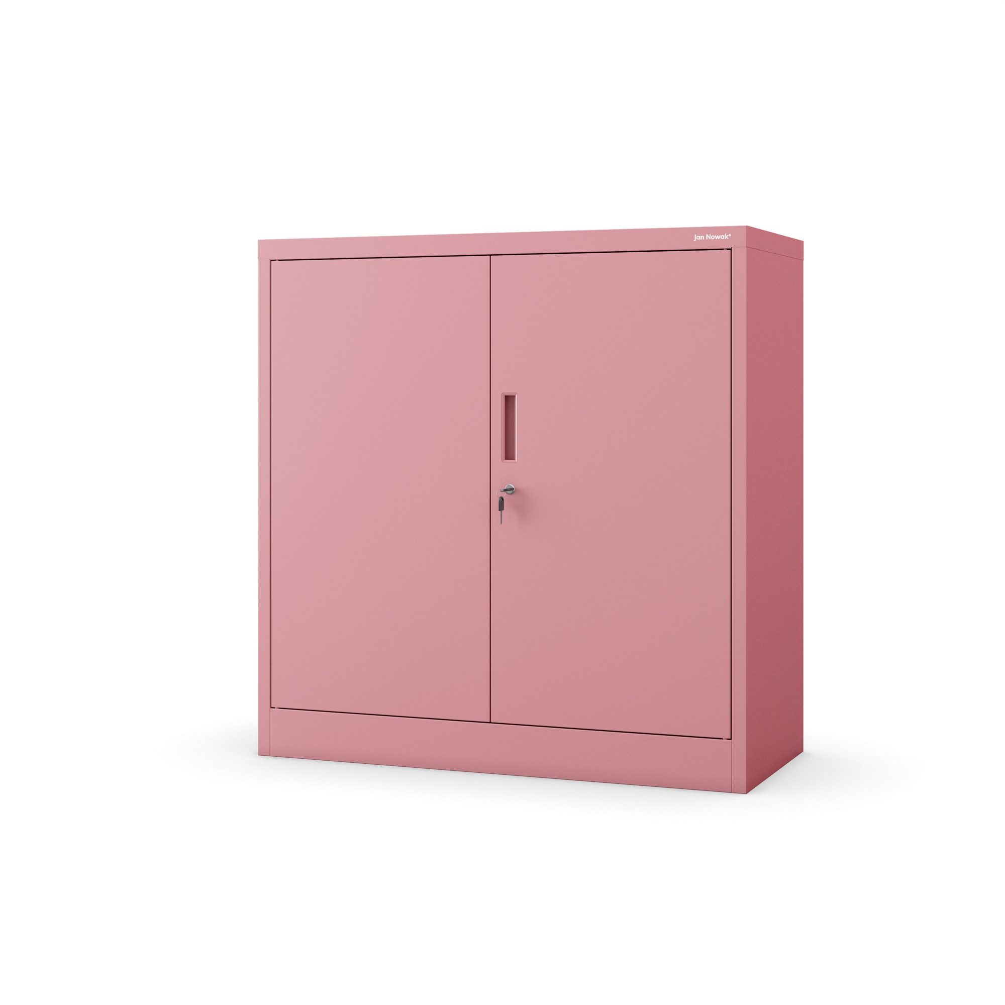 Jan Nowak Aktenschrank Metall Büroschrank abschließbar 90 cm BEATA 2 Böden Stahl (Stahl 0,6 mm Wandmontage möglich PZH-zertifiziert 93 cm) Aktenschrank 30 Ordner Schloss 2 Schlüssel kompakt 13 Farben
