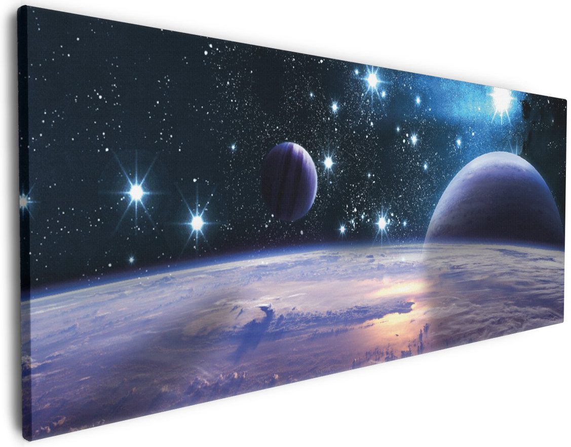 Wallario Leinwandbild, Planeten im Weltall, in verschiedenen Ausführungen