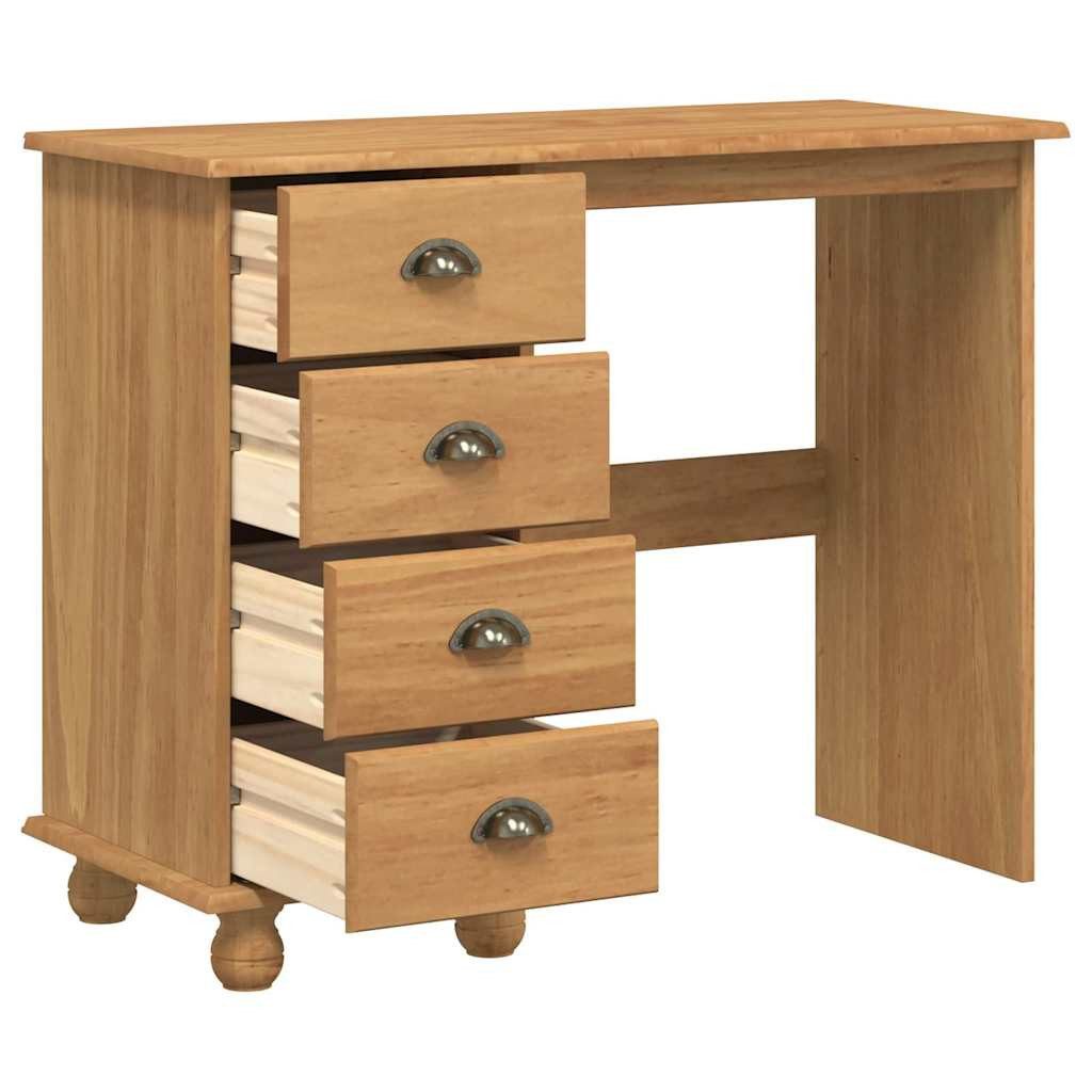 vidaXL Schreibtisch Schreibtisch ASKIM Braun 95 x 40 x 75 cm Massives Kiefe günstig online kaufen