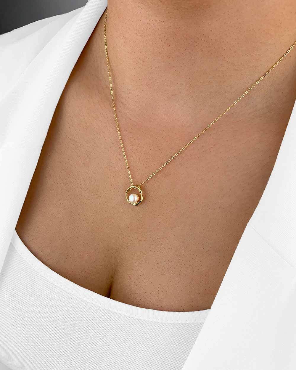 DANIEL CLIFFORD Kette mit Anhänger 'Helena' Damen Halskette Silber 925 18 K günstig online kaufen