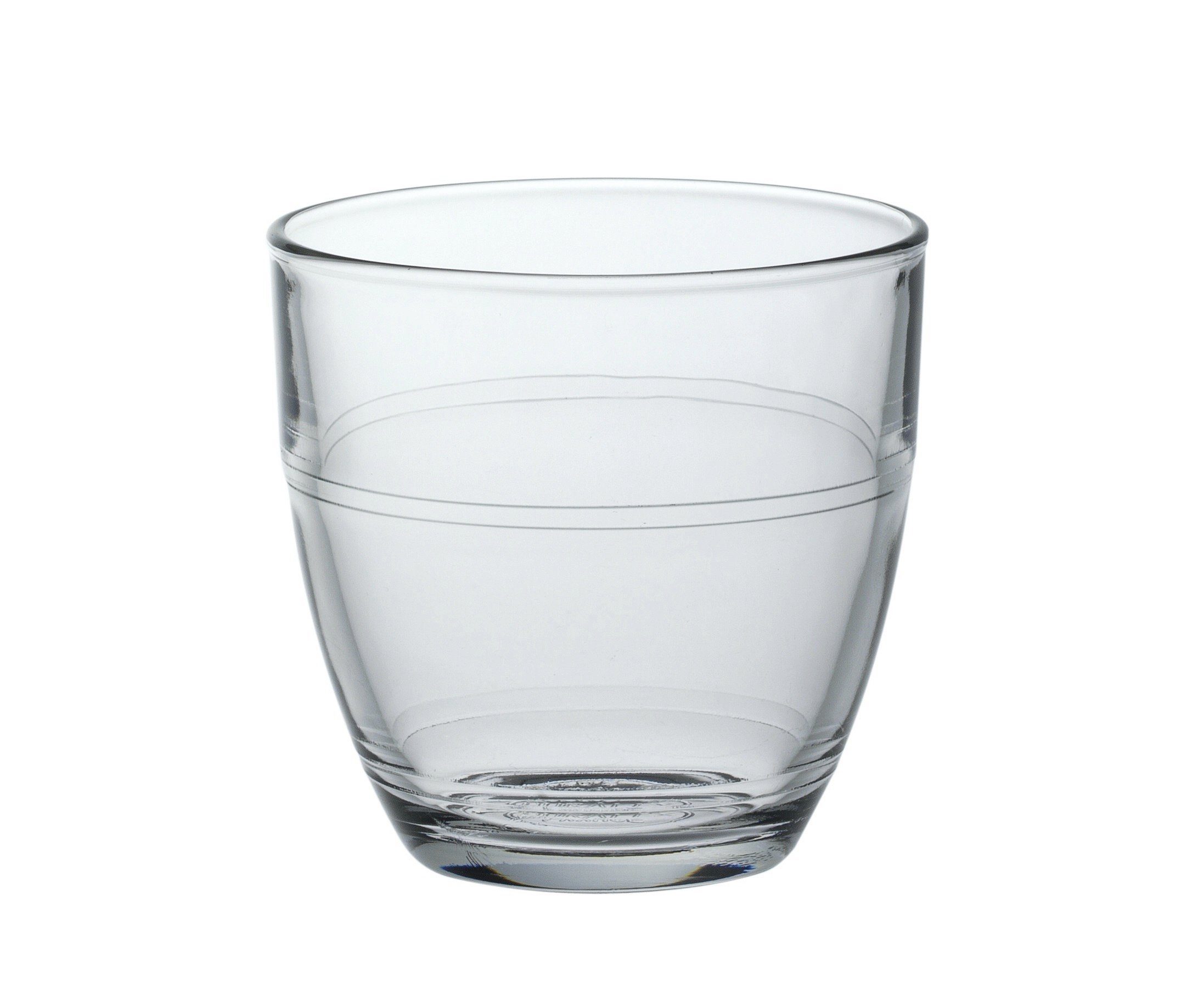 Duralex Tumbler-Glas Gigogne, Glas gehärtet, Tumbler Trinkglas stapelbar 90ml Glas gehärtet transparent 6 Stück