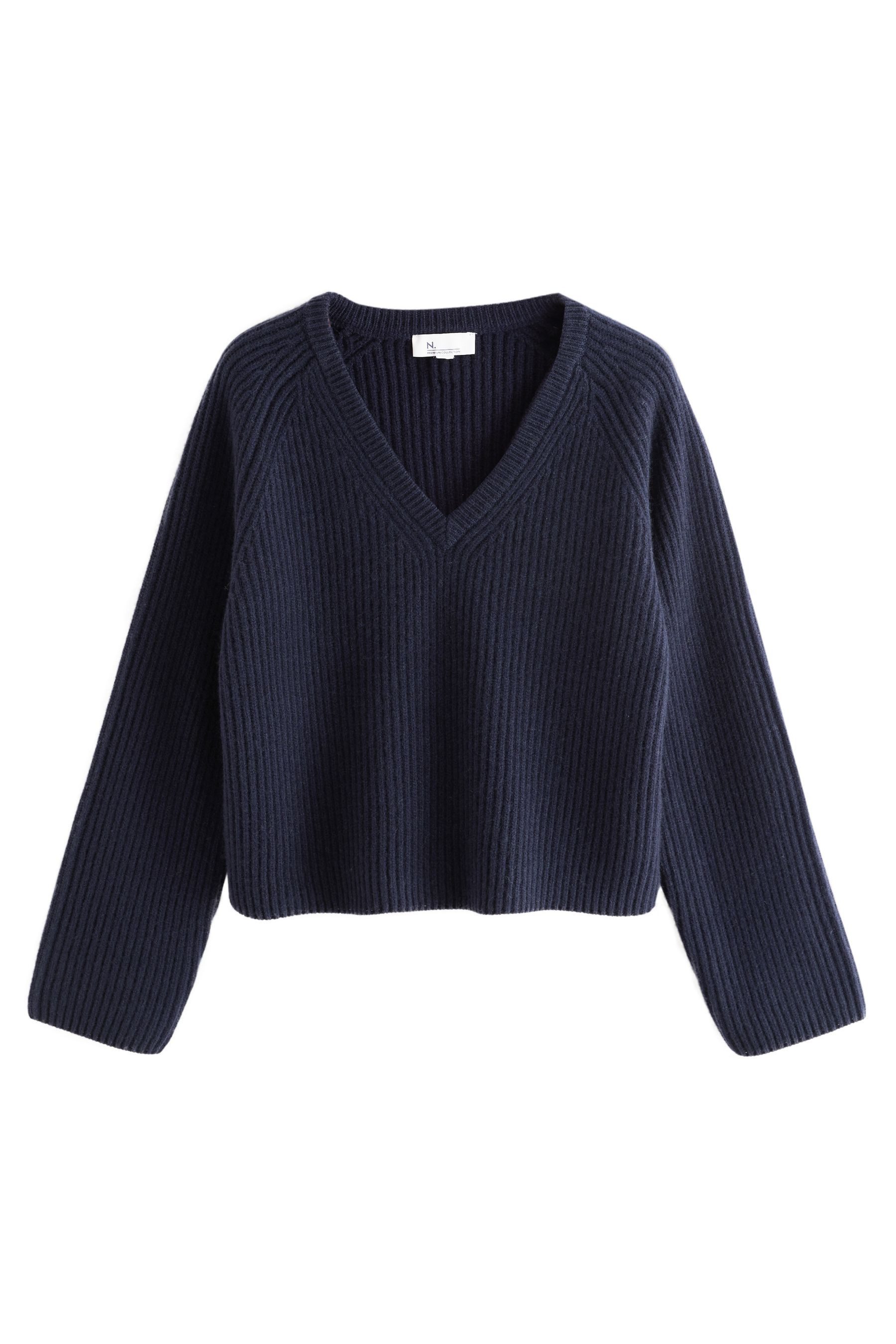 Next V-Ausschnitt-Pullover N. Premium Grobstrickpullover mit V-Ausschnitt ( günstig online kaufen