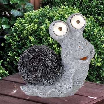 etc-shop LED Dekofigur, LED-Leuchtmittel fest verbaut, Solar Gartenskulptur für Außen Gartendeko Schnecke Figur