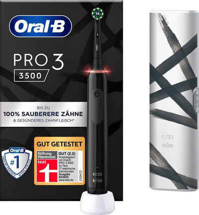 Oral-B Elektrische Zahnbürste PRO 3 3500, Aufsteckbürsten: 1 St., 3 Putzmodi