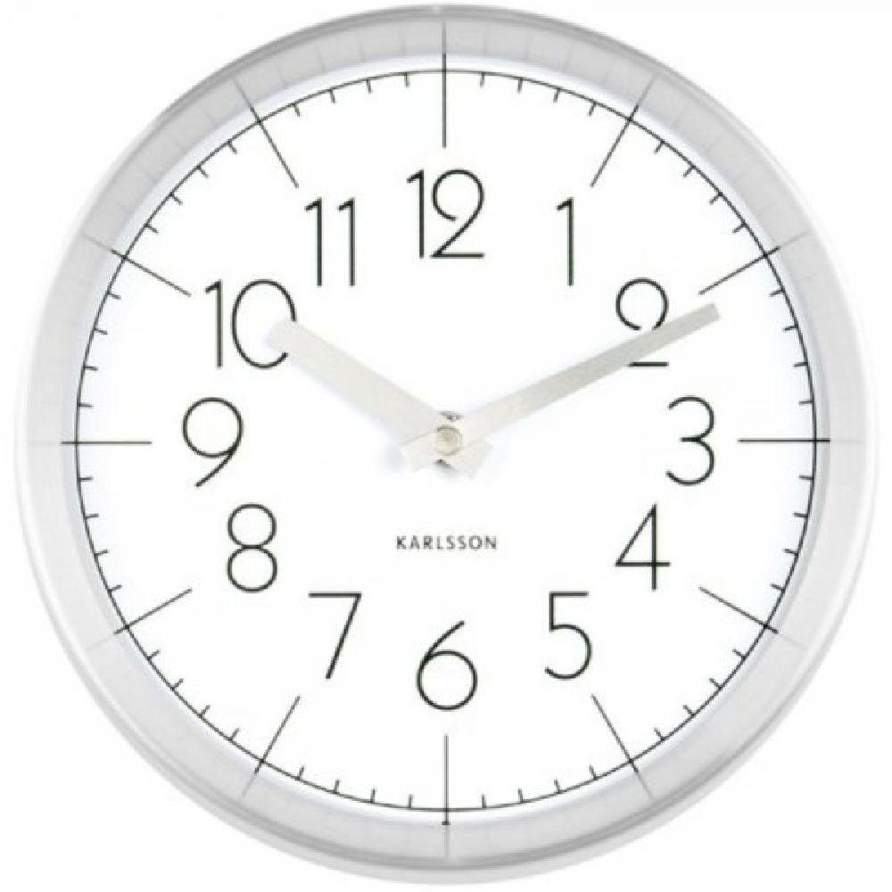 Karlsson Uhr Wanduhr Convex White Brushed Alu (22x7cm)