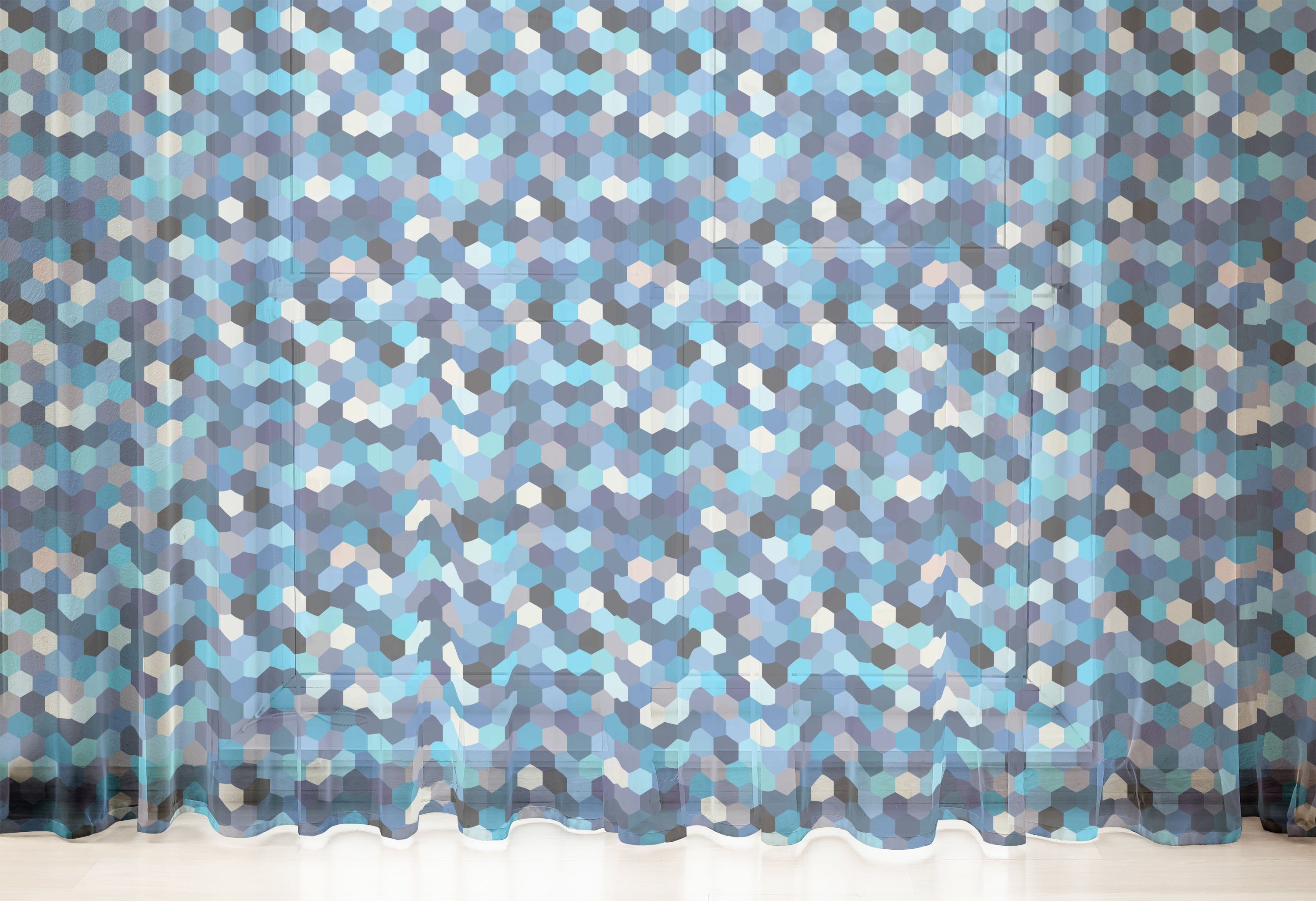 Drapierung Blau für Gardine 2 Party Panels, verschwommen schiere Hochzeit Abakuhaus, Weiss rectangulars