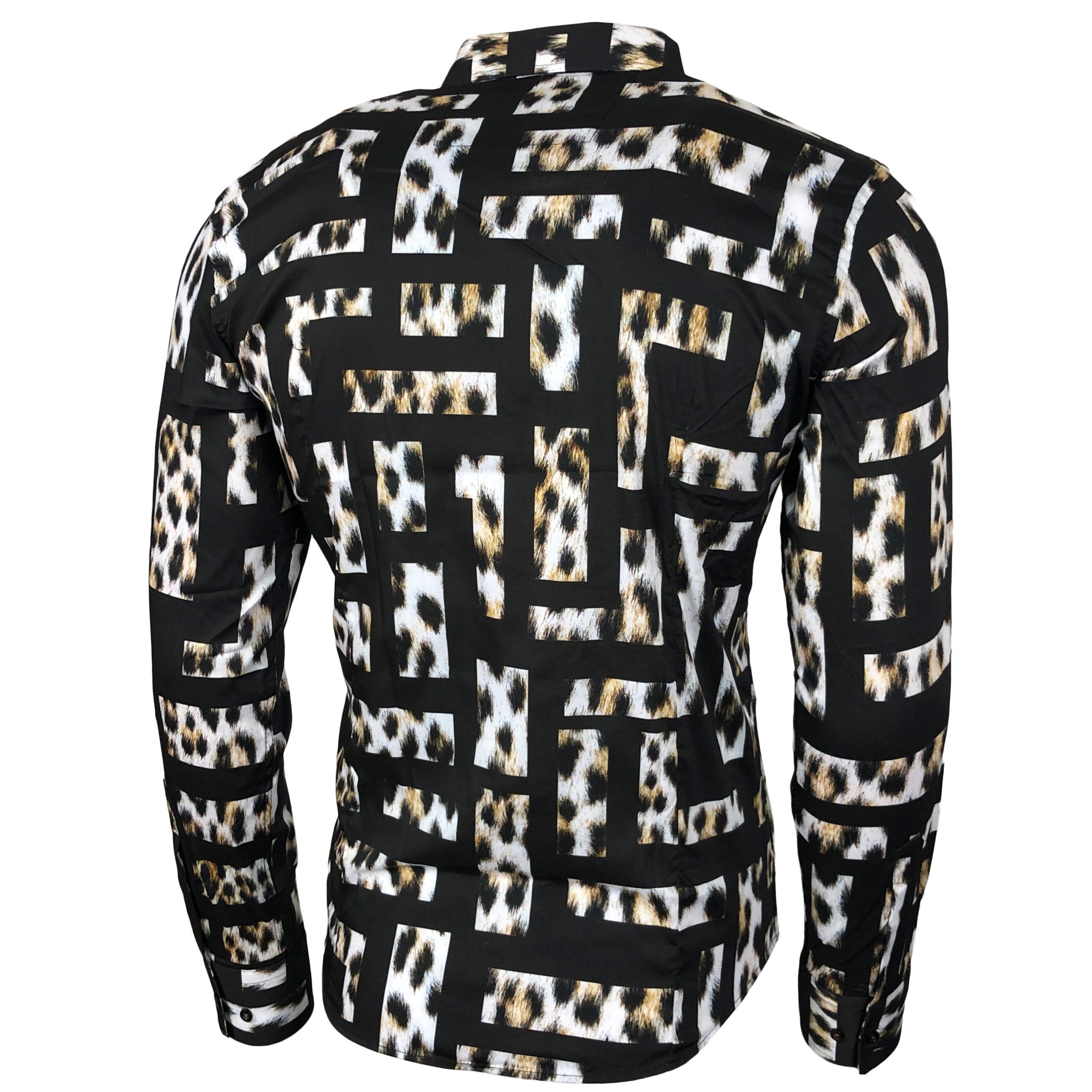 Baxboy Langarmhemd Baxboy Herren Hemd Freizeitshemd Langarm Blumen Casual Shirt