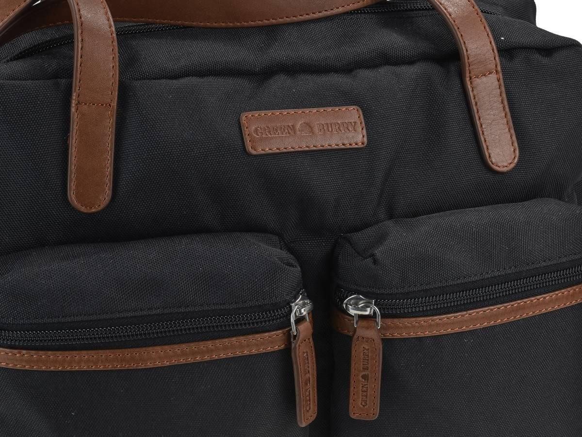 Greenburry Shopper "Emily" Nylon Schultertasche 35x24cm, leicht, kompakt, praktisch, lange Gurte, schwarz