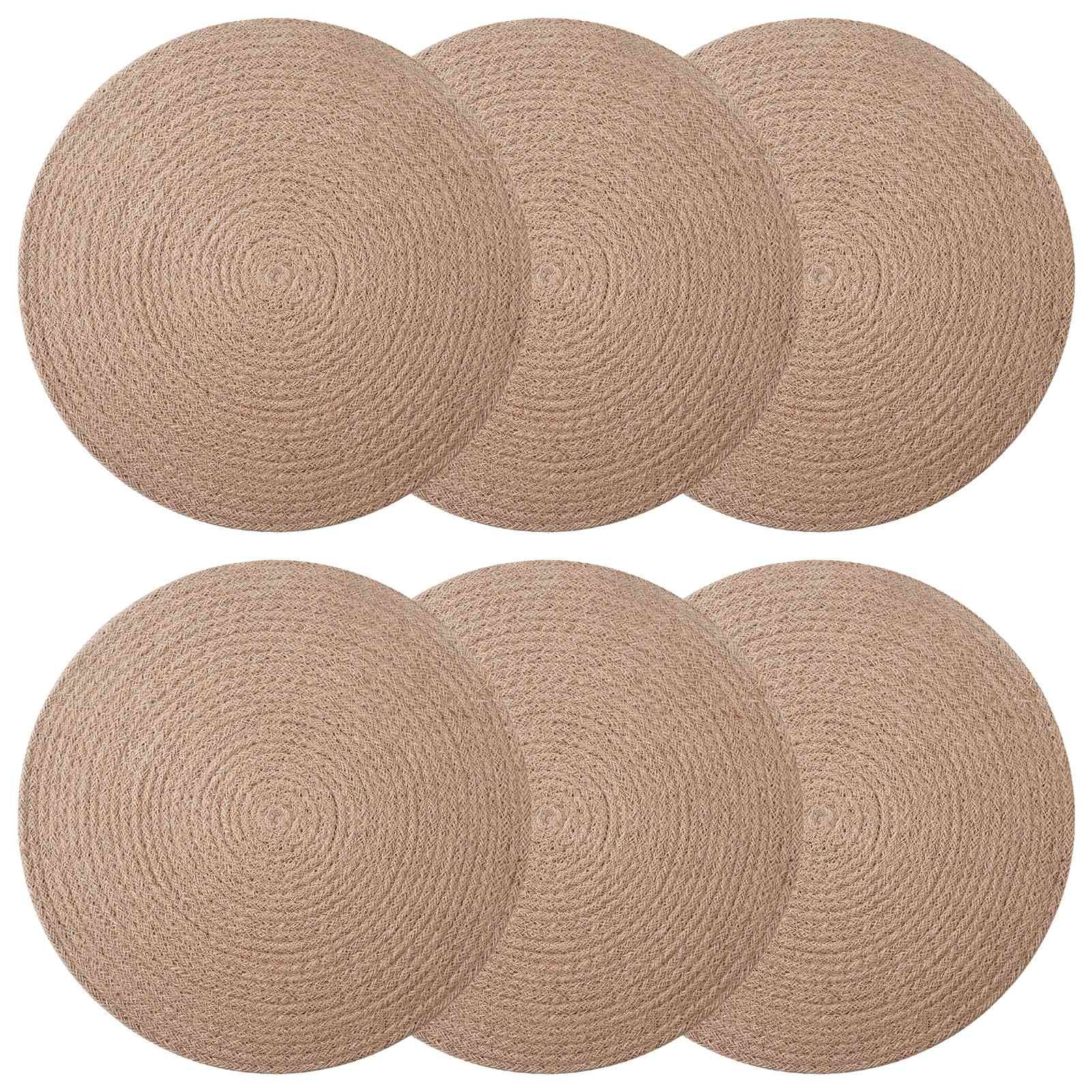 vidaXL Platzset Jute-Untersetzer 6 Stk. Natur 100% Tossa-Jute, (6-St)
