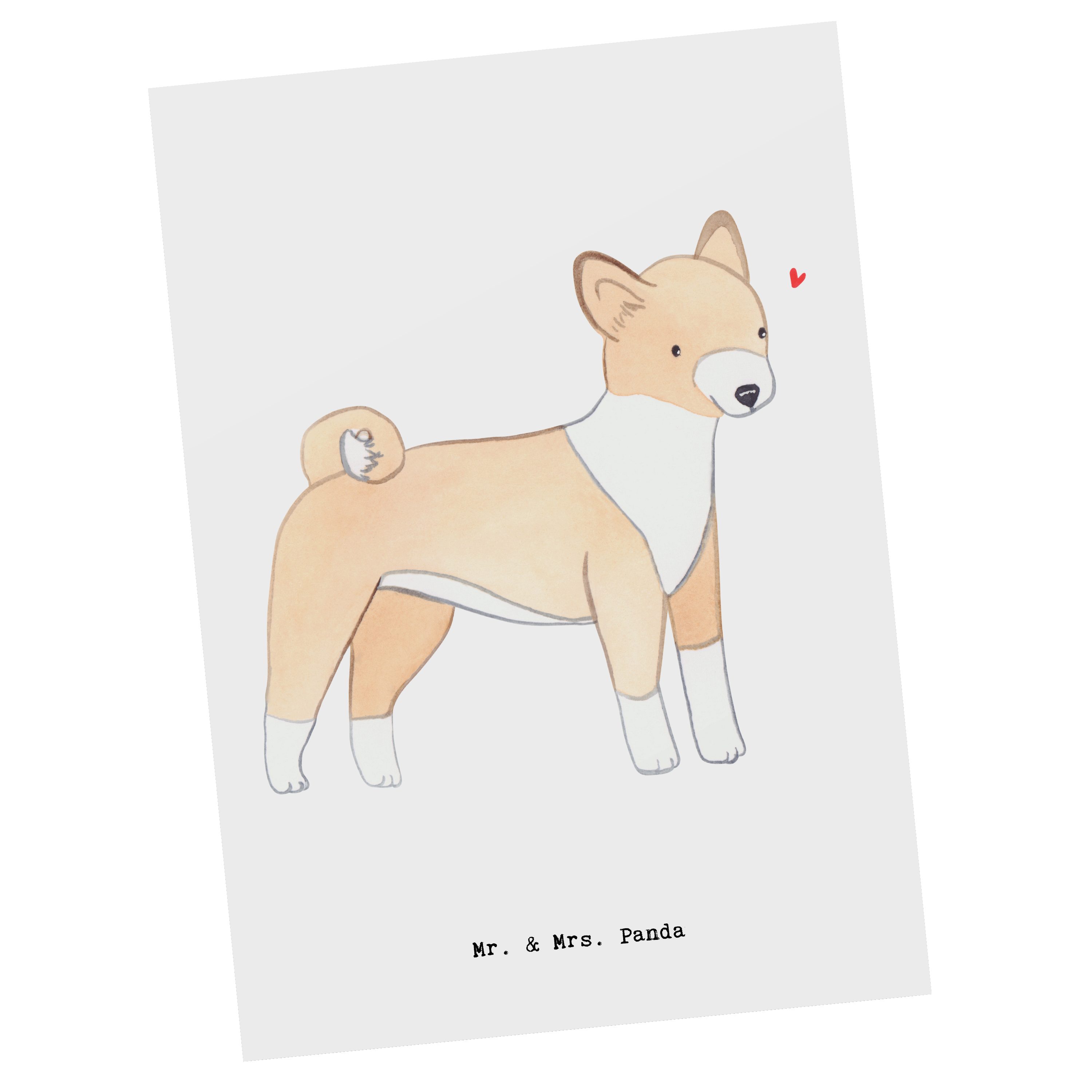 Mr. & Mrs. Panda Postkarte Lebensretter Weiß Rassehund Karte, Geschenk, - - Basenji Hunderasse