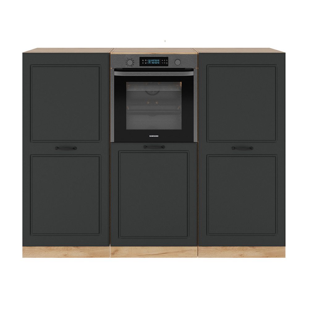 Vicco Küchenzeile R-Line, Anthrazit Landhaus/Goldkraft Eiche, 180 cm ohne Arbeitsplatte