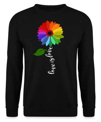 Quattro Formatee Sweatshirt Blume Love - Stolz Regenbogen LGBT Gay Pride Unisex Pullover (1-tlg)