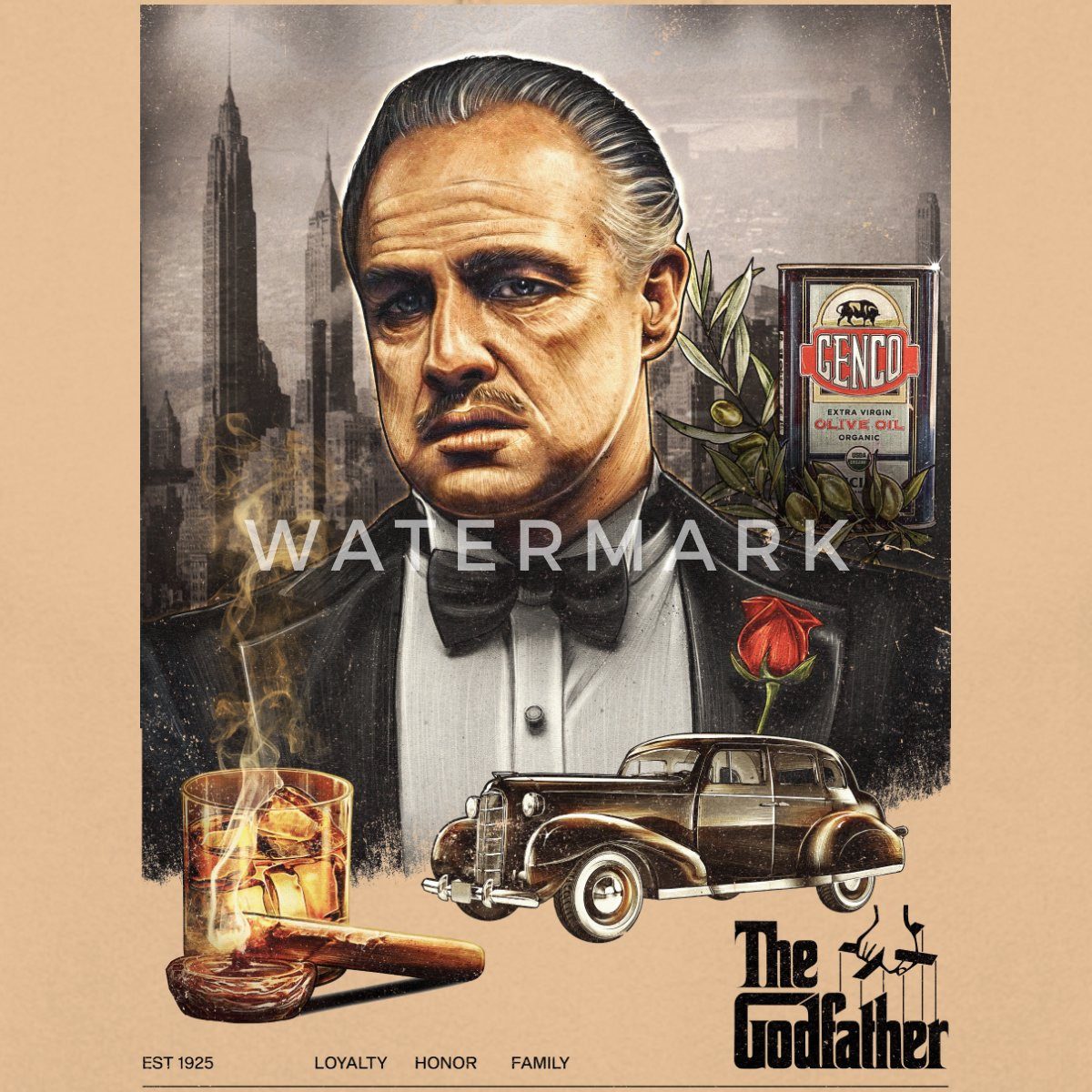 Spreadshirt Hoodie Der Pate The Godfather Don Corleone Mafia Boss Mafia Film Unisex Hoodi (1-tlg)