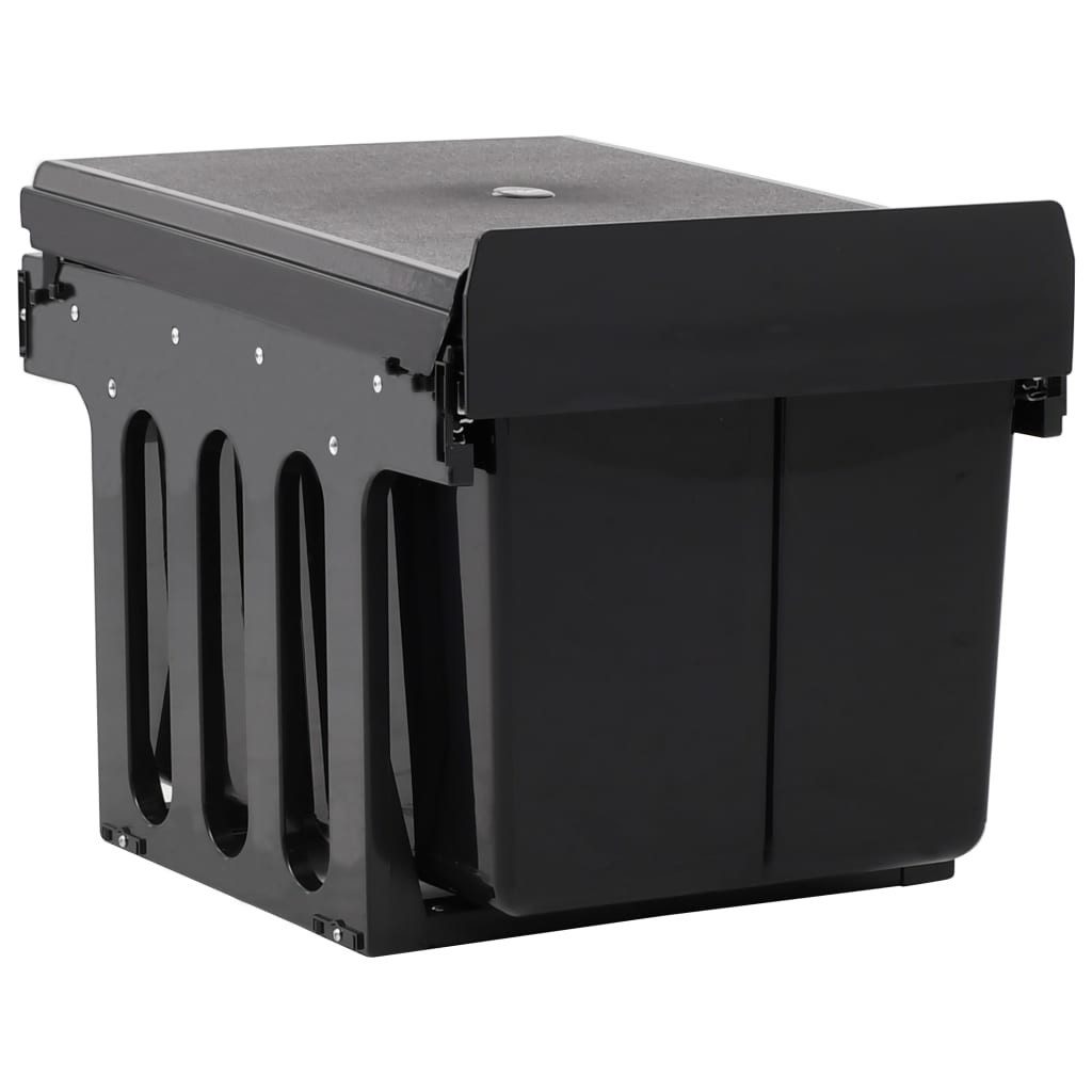 vidaXL Mülleimer 15 L Mülleimer Abfalleimer System für Küchenschrank Ausziehbar Soft-Cl