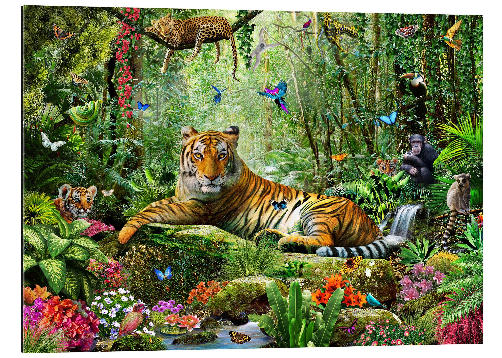 Posterlounge Wandbild Tiger im Dschungel, Adrian Chesterman, erhältlich als Poster, Leinwandbild, Wandsticker oder Acrylglasbild