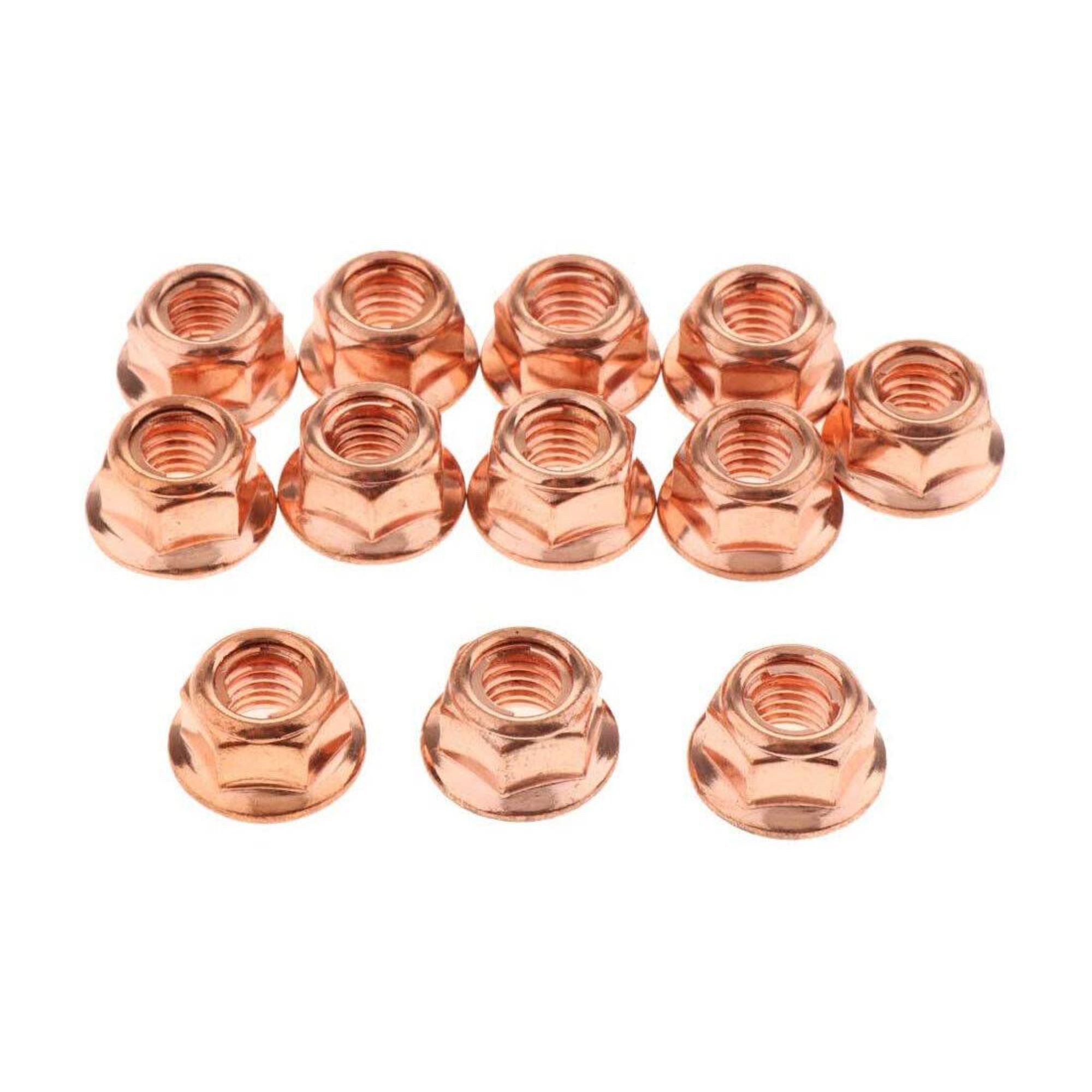 MC Star Schraube 50 Stück Auspuff Mutter M8 SW 13 Kupfermutter Krümmermutter Turbolader, (50 St)