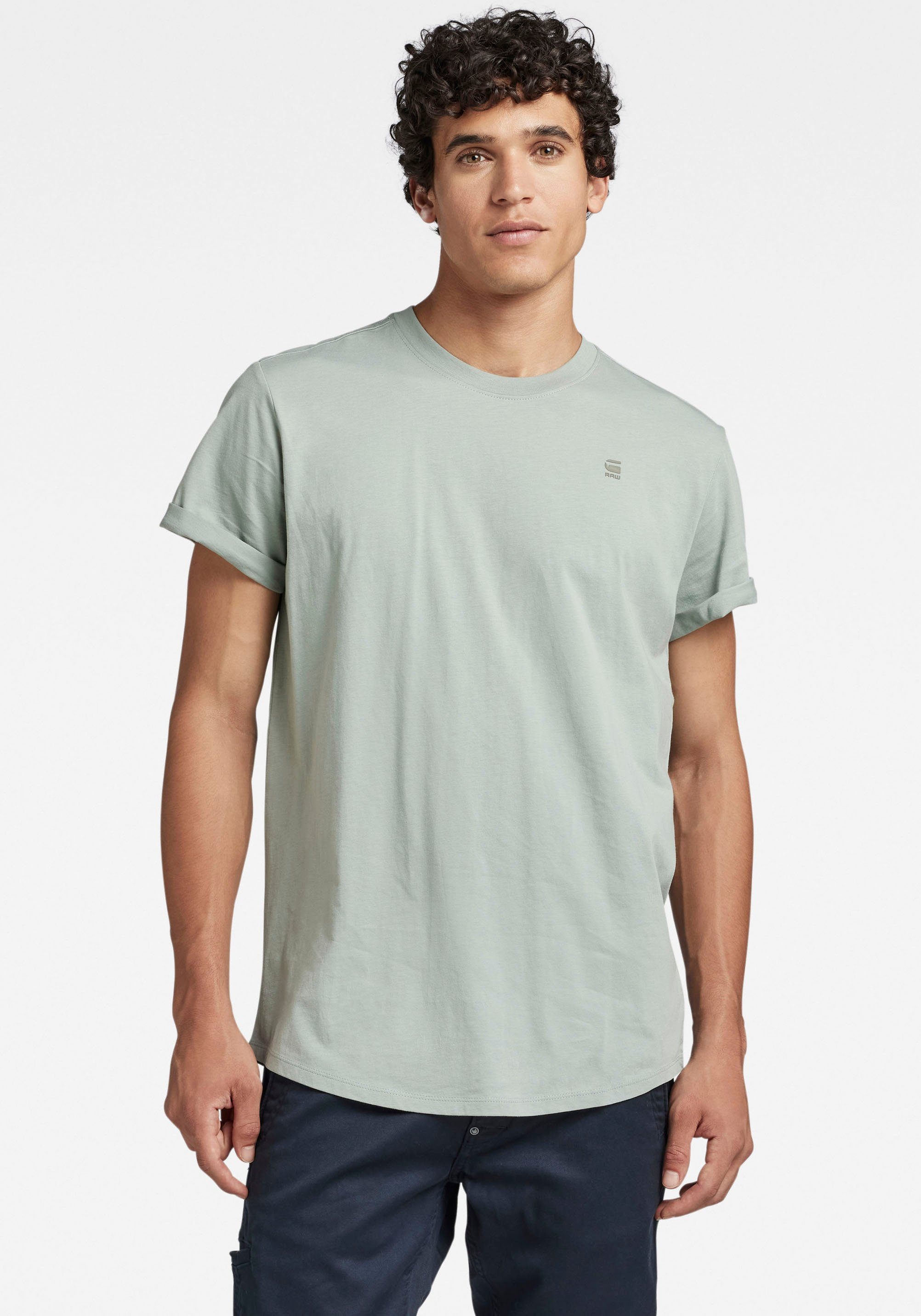 iceberg Stitching Lash kleinem T-Shirt green mit RAW Logo G-Star