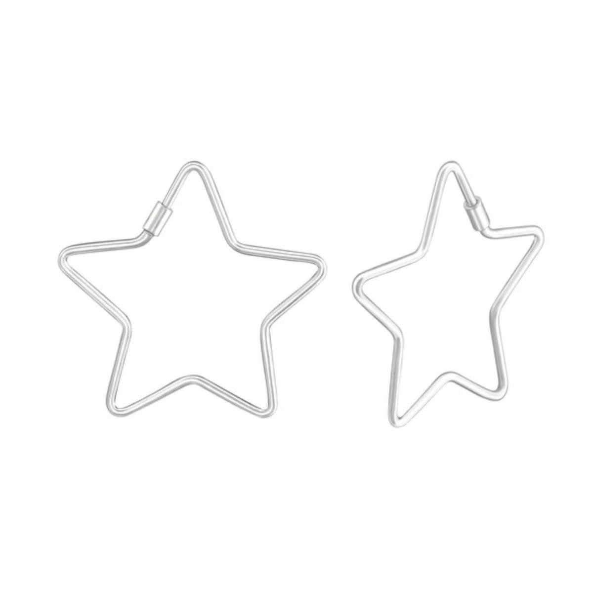 Paar Creolen Stern Creolen Ohrringe Silber