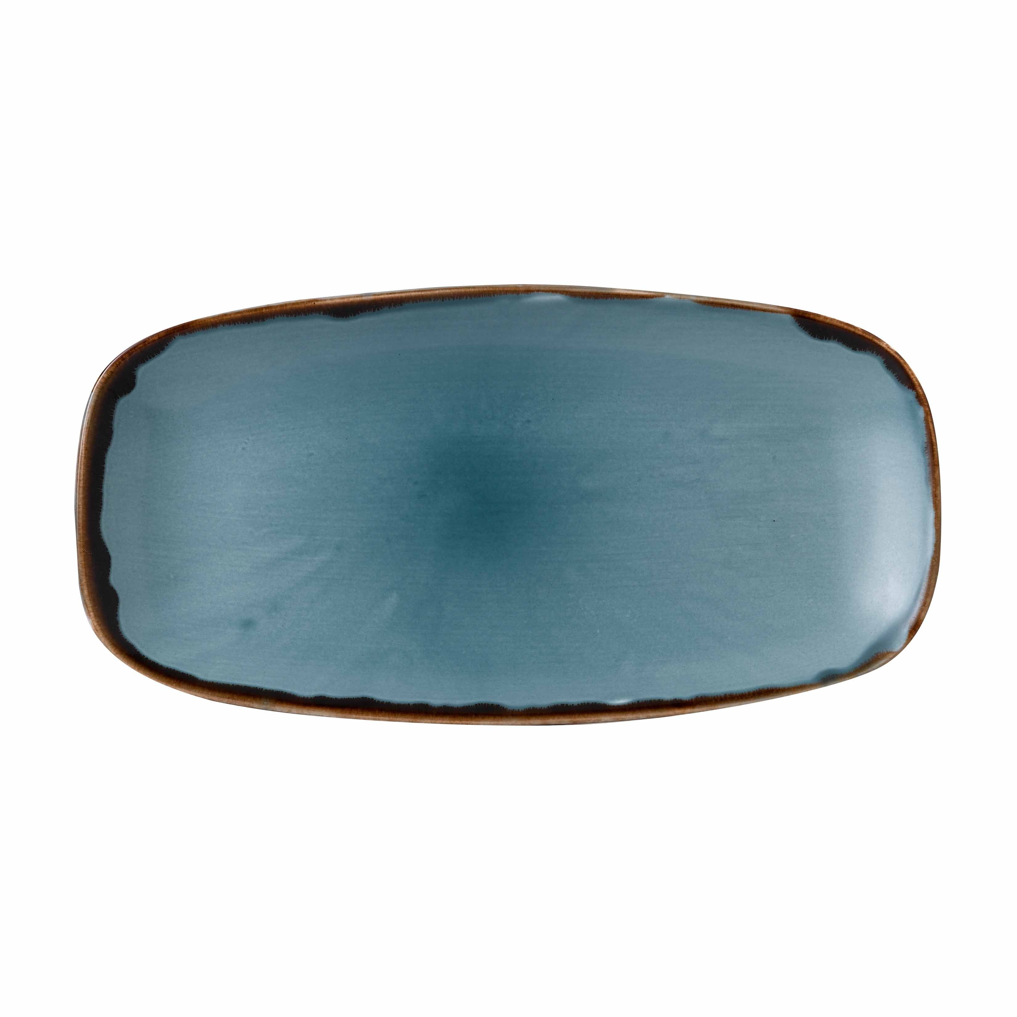 Dudson Servierplatte Dudson Harvest Blue Chefs Oblong Platte 29.8X15.3Cm Oval Blau 12er, Feinstes Porzellan