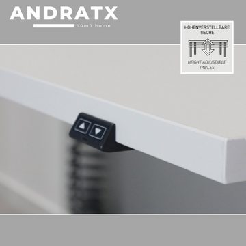 bümö Schreibtisch Andratx, elektrisch höhenverstellbar, 180x80 cm, Lichtgrau-Schwarz