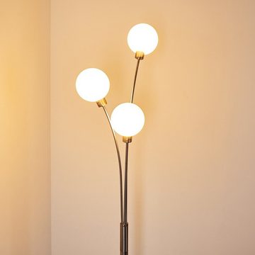 hofstein Stehlampe »Lerici« moderne Standleuchte, 3-flammig dimmbar, ohne Leuchtmittel, mit 3 Echtglaskugeln, G9, Wohnzimmer