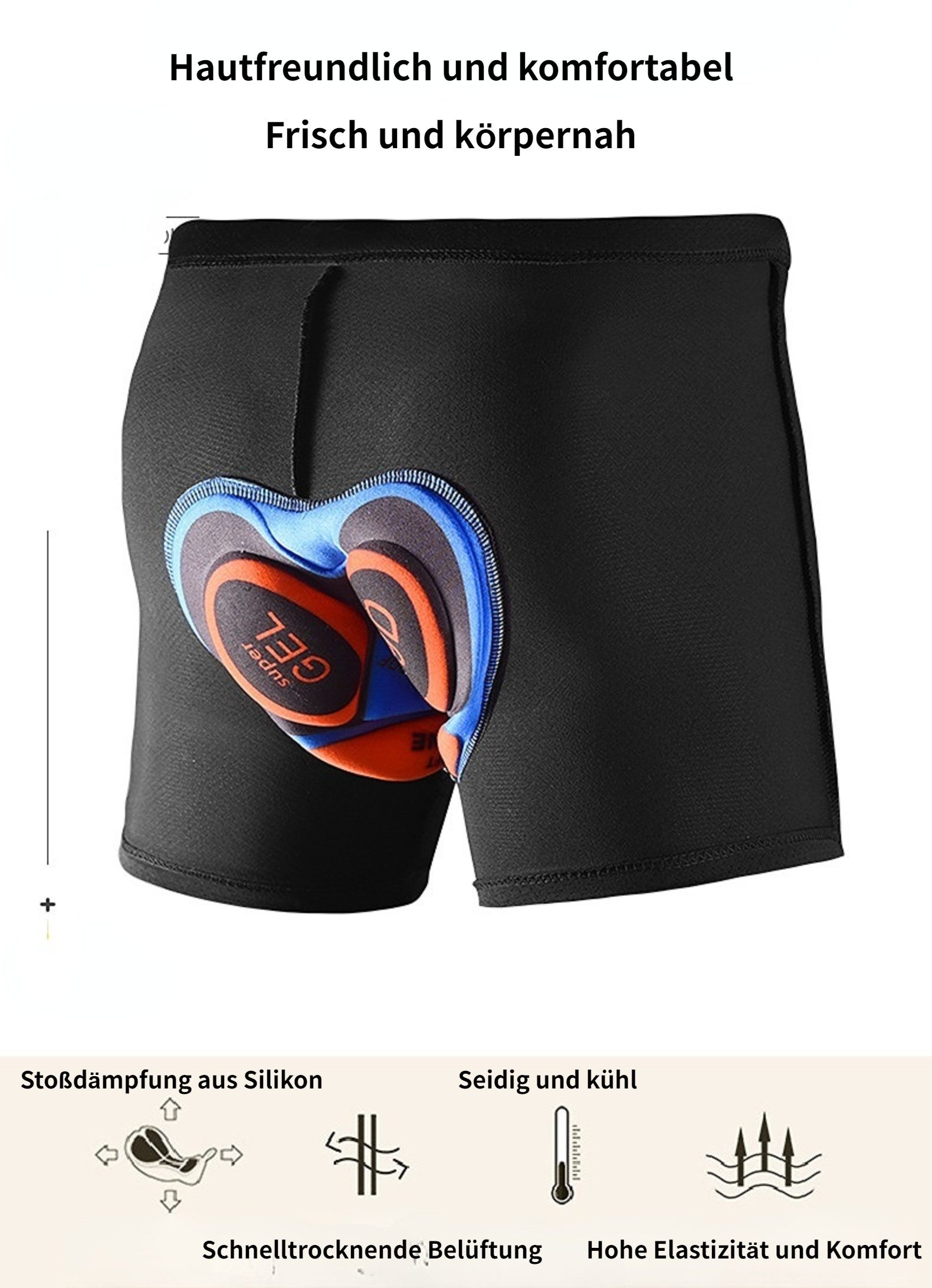 Blusmart Radlerhose Unisex-Radhose (Atmungsaktiv und schnelltrocknend, hohe Elastizität, weich, 1-tlg., 9D Silikonschwammkissen) Radfahren, Treten, freie Dehnung