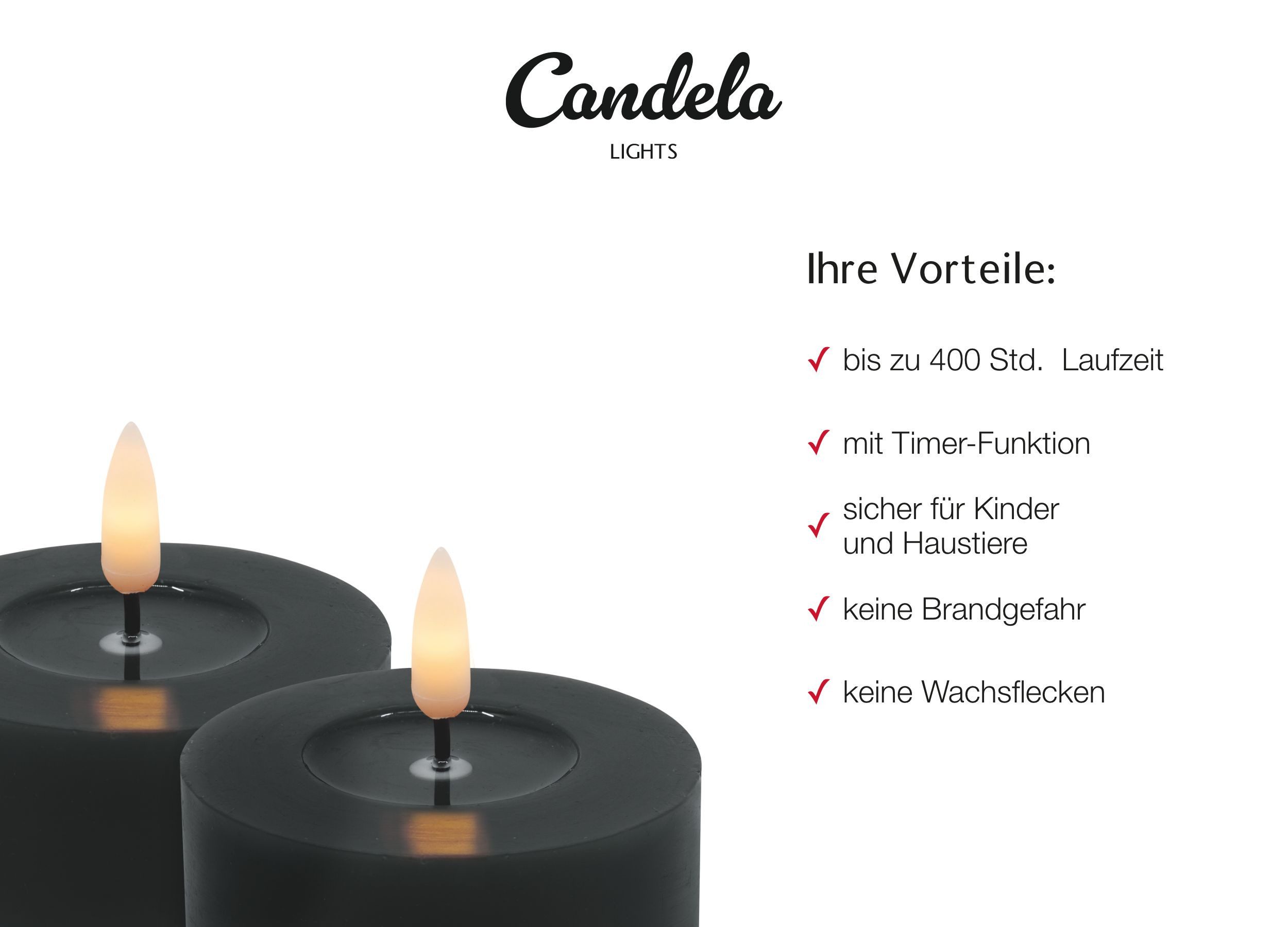 LC Home LED-Kerze LED Kerzen Set Winter Echtwachs Timerfunktion Fernbedienu günstig online kaufen