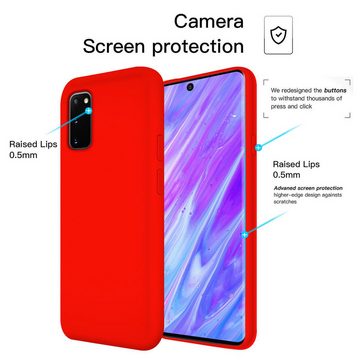 CoolGadget Handyhülle Rot als 2in1 Schutz Cover Set für das Samsung Galaxy Note 20 6,7 Zoll, 2x Glas Display Schutz Folie + 1x TPU Case Hülle für Galaxy Note 20