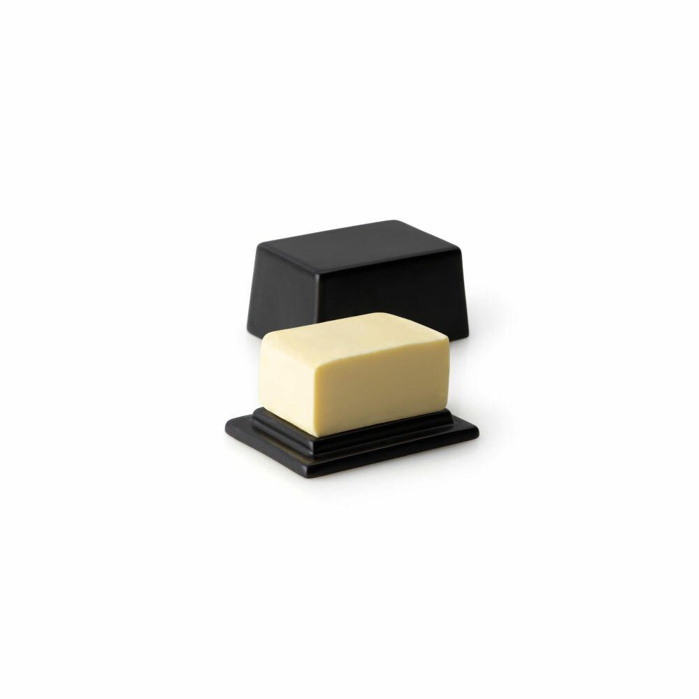 Continenta Butterdose für 125 g Butter Schwarz, Keramik