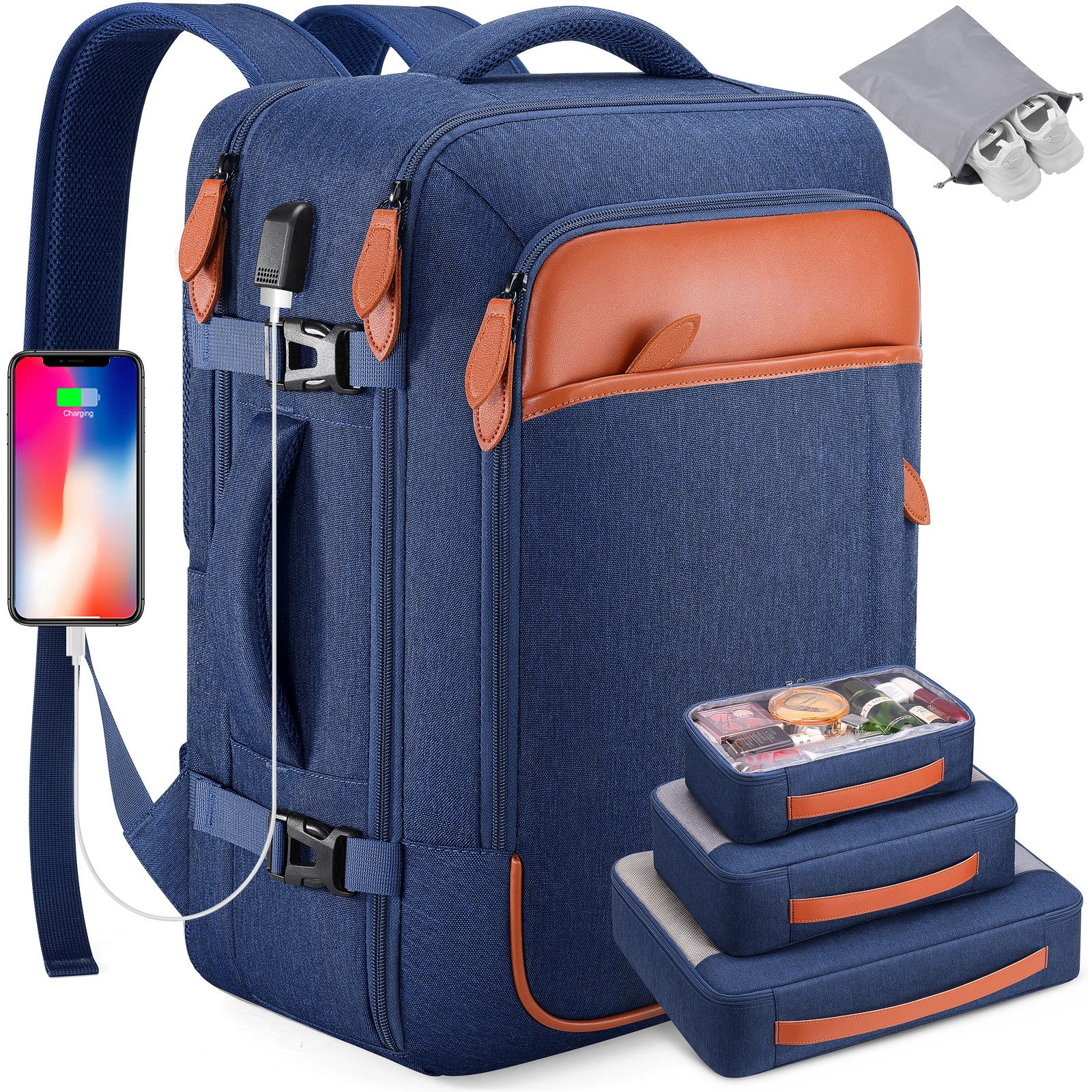 REDOM Reiserucksack Handgepäck Rucksack mit Anti-Diebstahl-Tasche günstig online kaufen