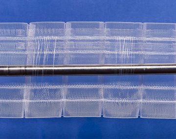 Gardine Stegband mit Querfaden, Gardinenband, Dekoschals / Breite: 100mm / Farbe: transparent - L010, rewagi, Verkaufseinheit: 1 Meter