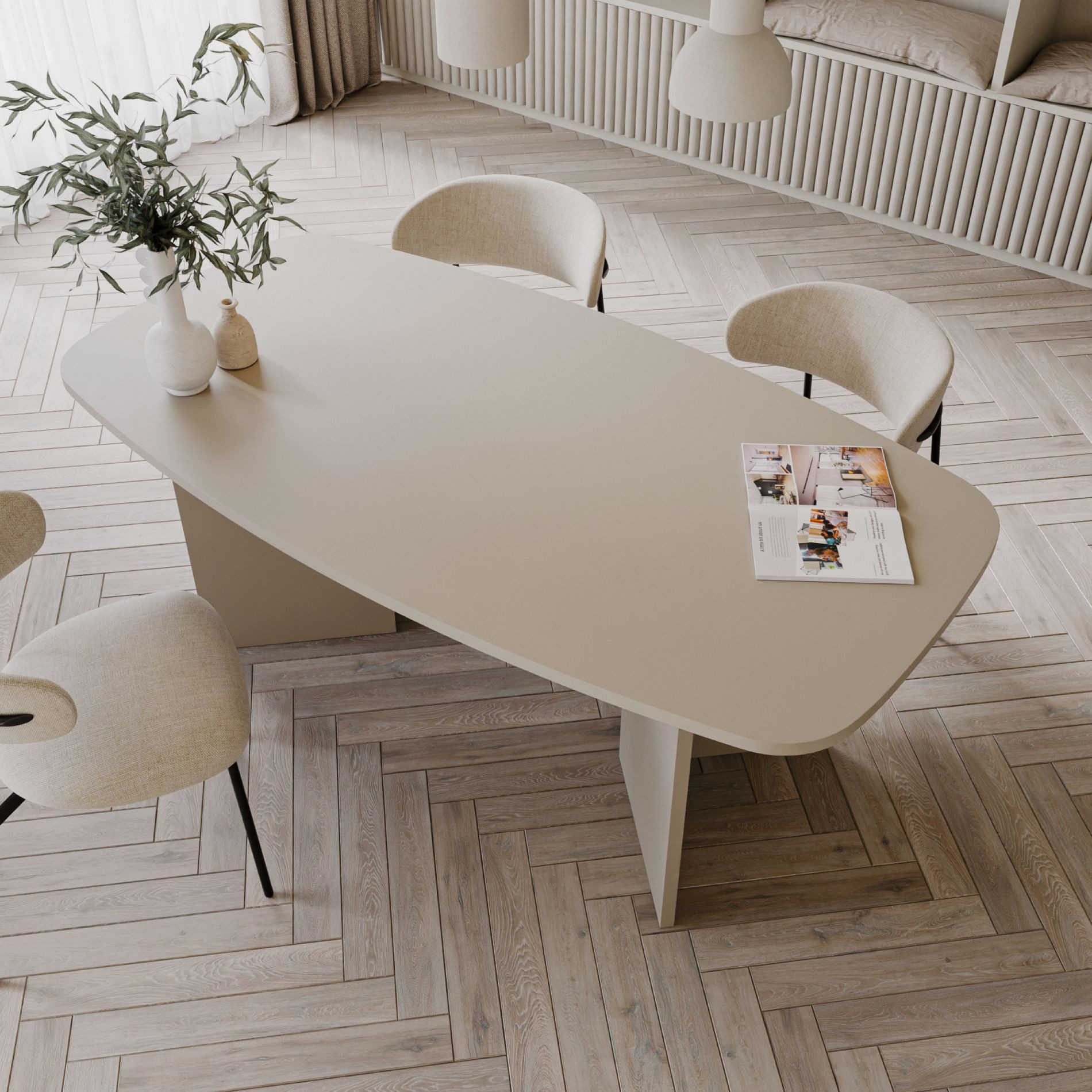 Selsey Esstisch Piano, robuste 28mm Platte, abgerundete Kanten, 6-8 Personen, 190x100 cm