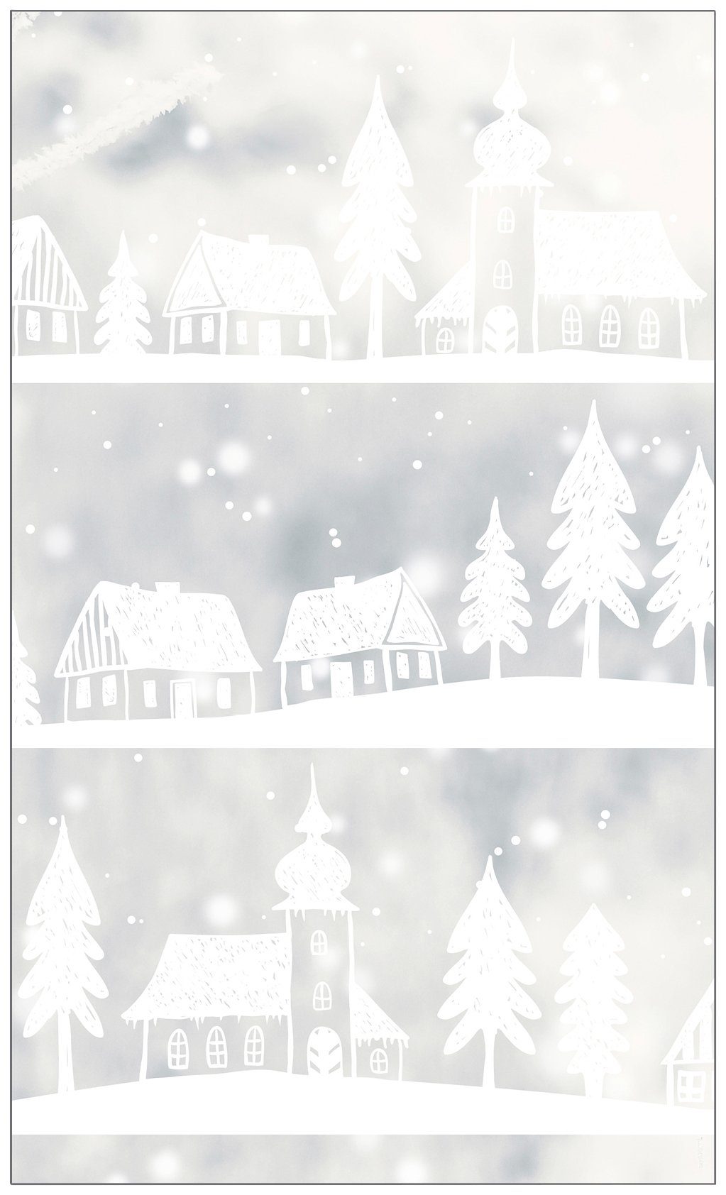 Fensterfolie Look Winter Village white, MySpotti, halbtransparent, glatt,  60 x 100 cm, statisch haftend