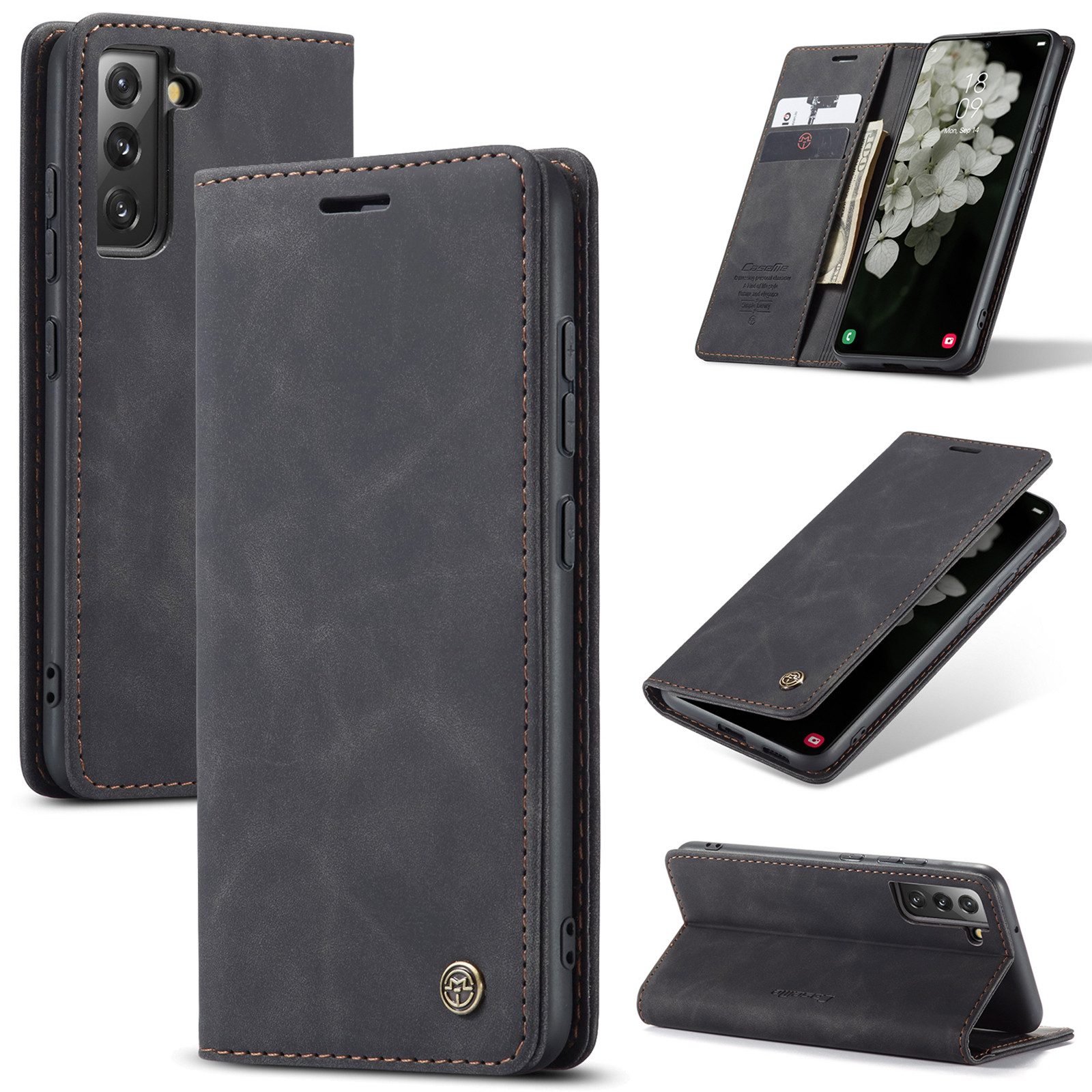 CaseMe Handyhülle Premium Hülle für Samsung Klapphülle