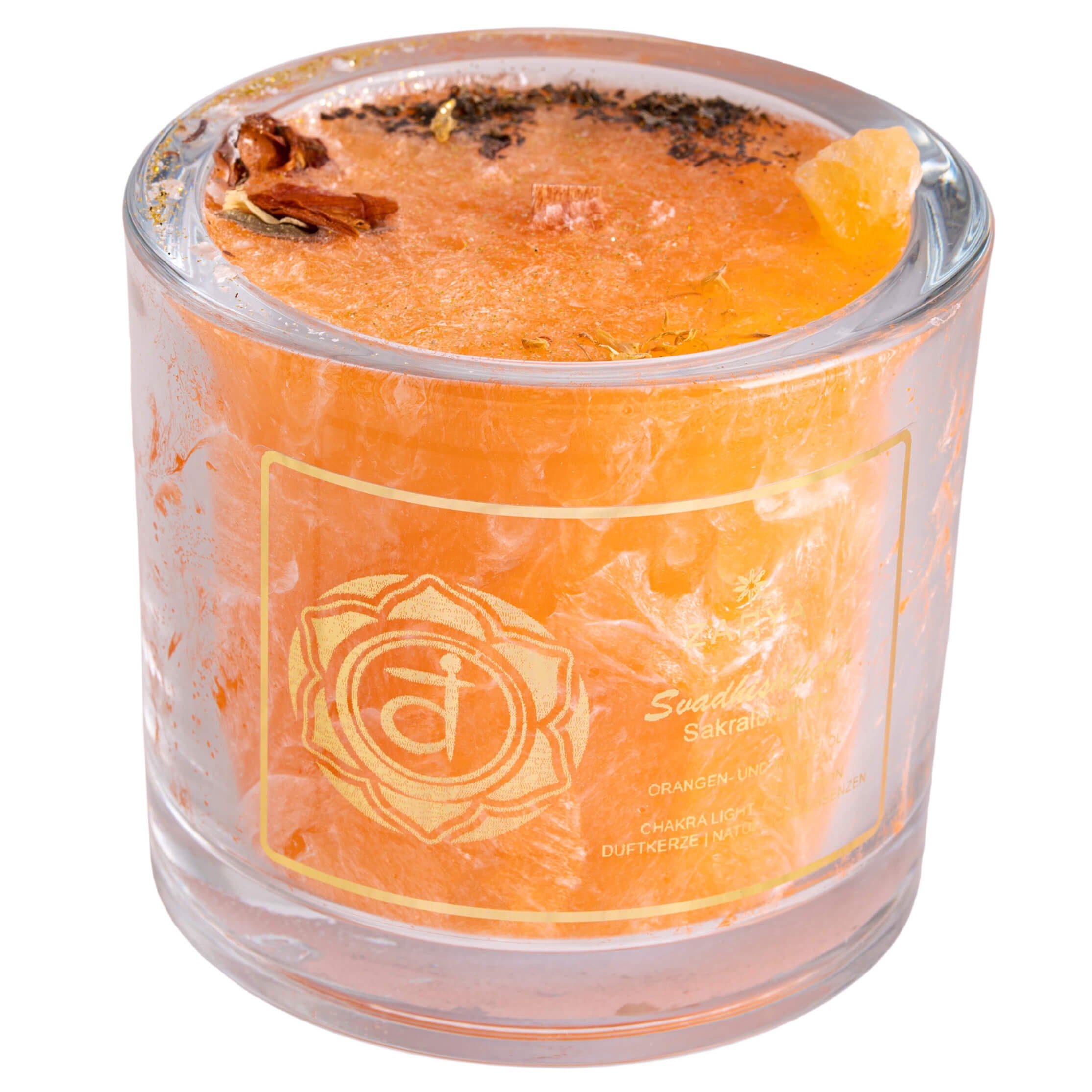 BERK chakrana Duftkerze Chakra–Duftkerze aus Bio-Stearin, Glasbehälter mit edler Geschenkverpackung