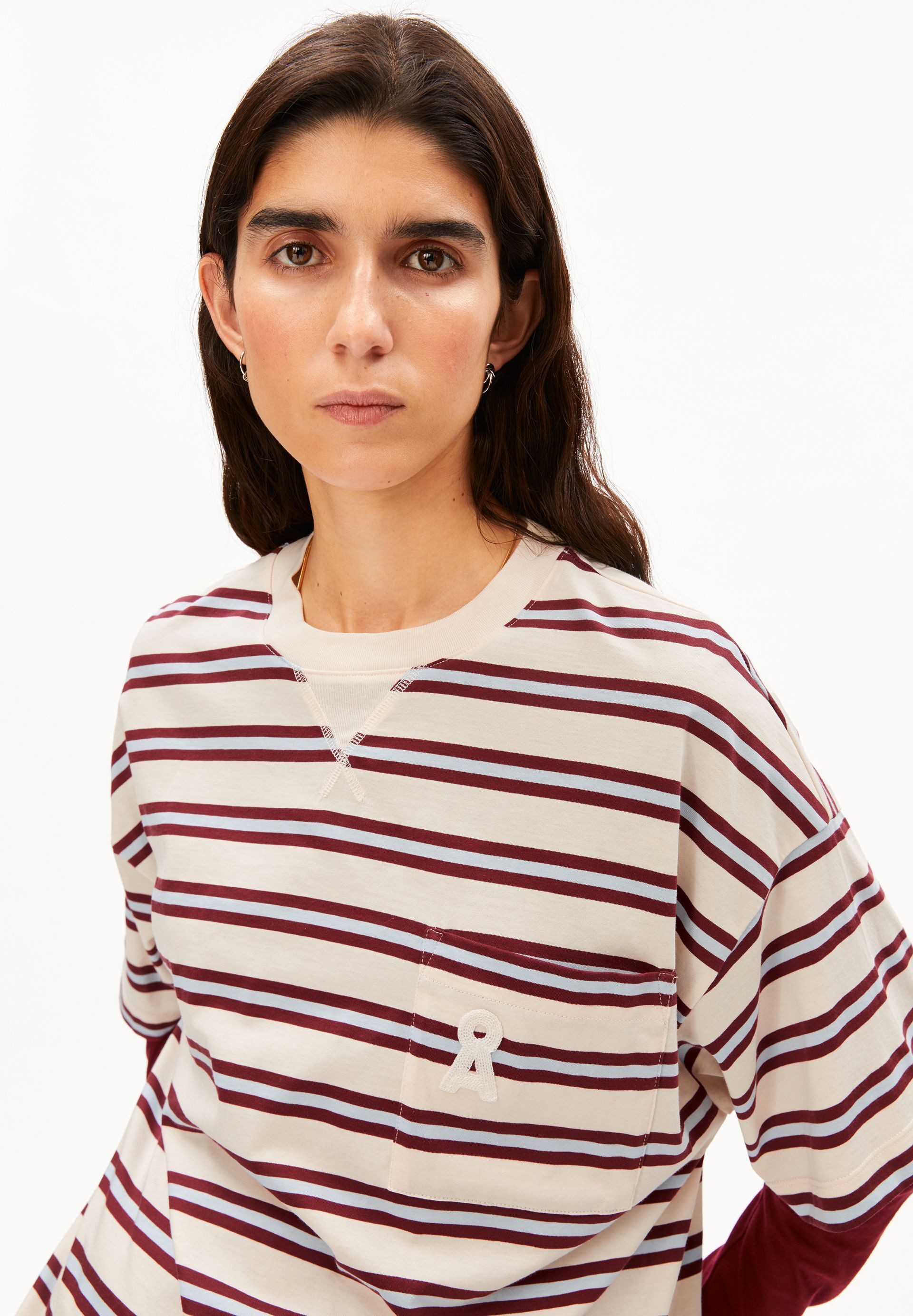 Armedangels T-Shirt ICONIC Å STRIPE T-Shirt aus 100% Bio-Baumwolle Oversized Fit